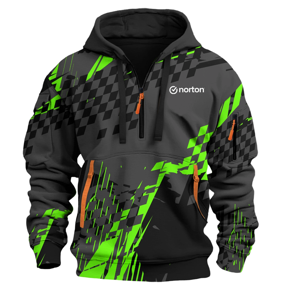 Norton Motorcycles Exclusive Logo Hoodie Half Zipper