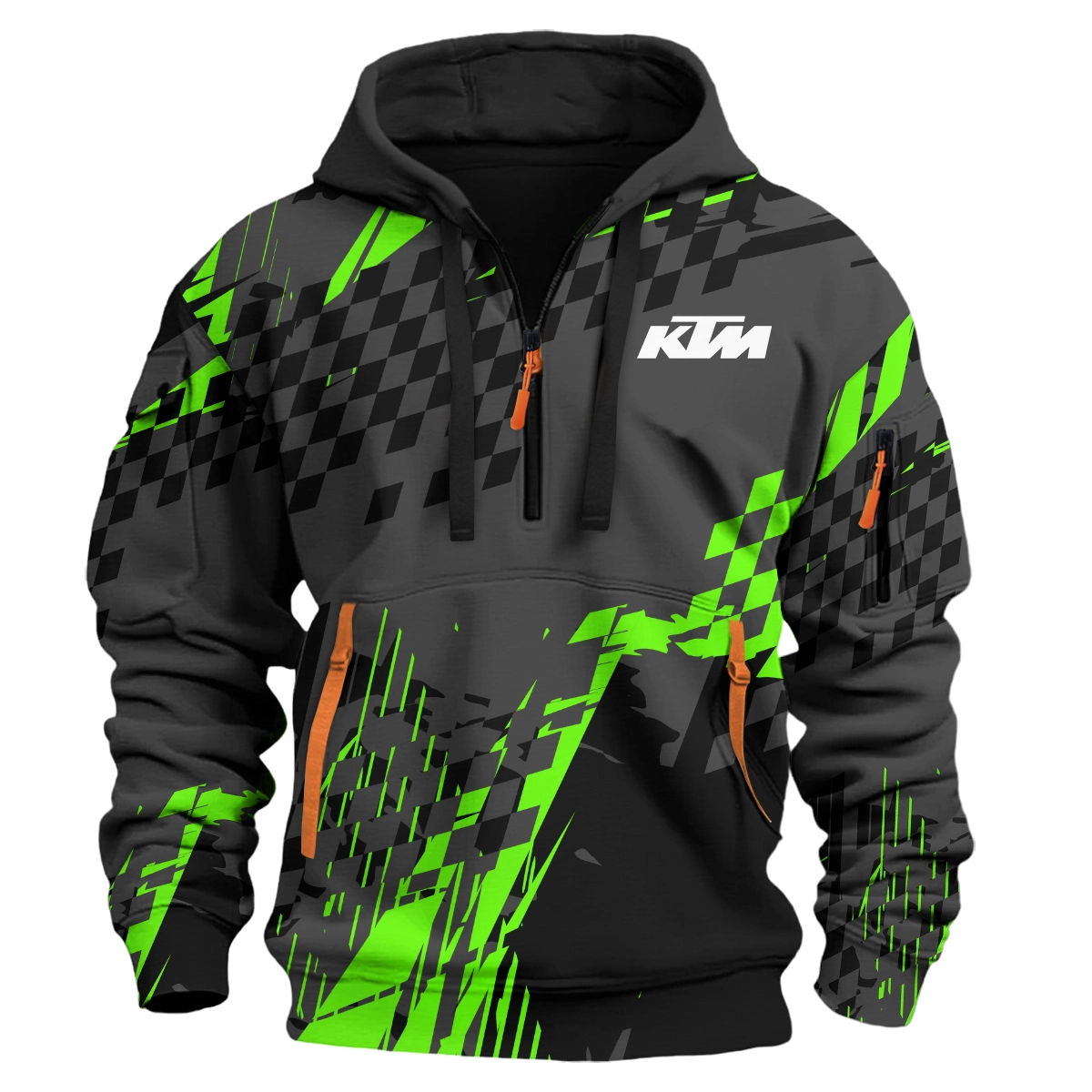 Ktm Motorcycles Exclusive Logo Hoodie Half Zipper