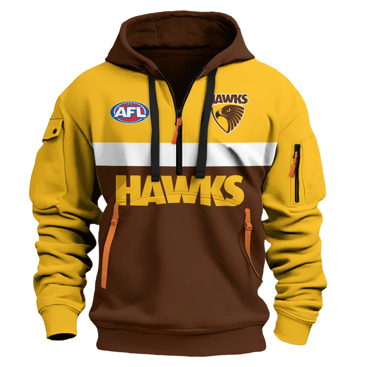 Hawthorn Hawks Australian Football League Logo Hoodie Half Zipper