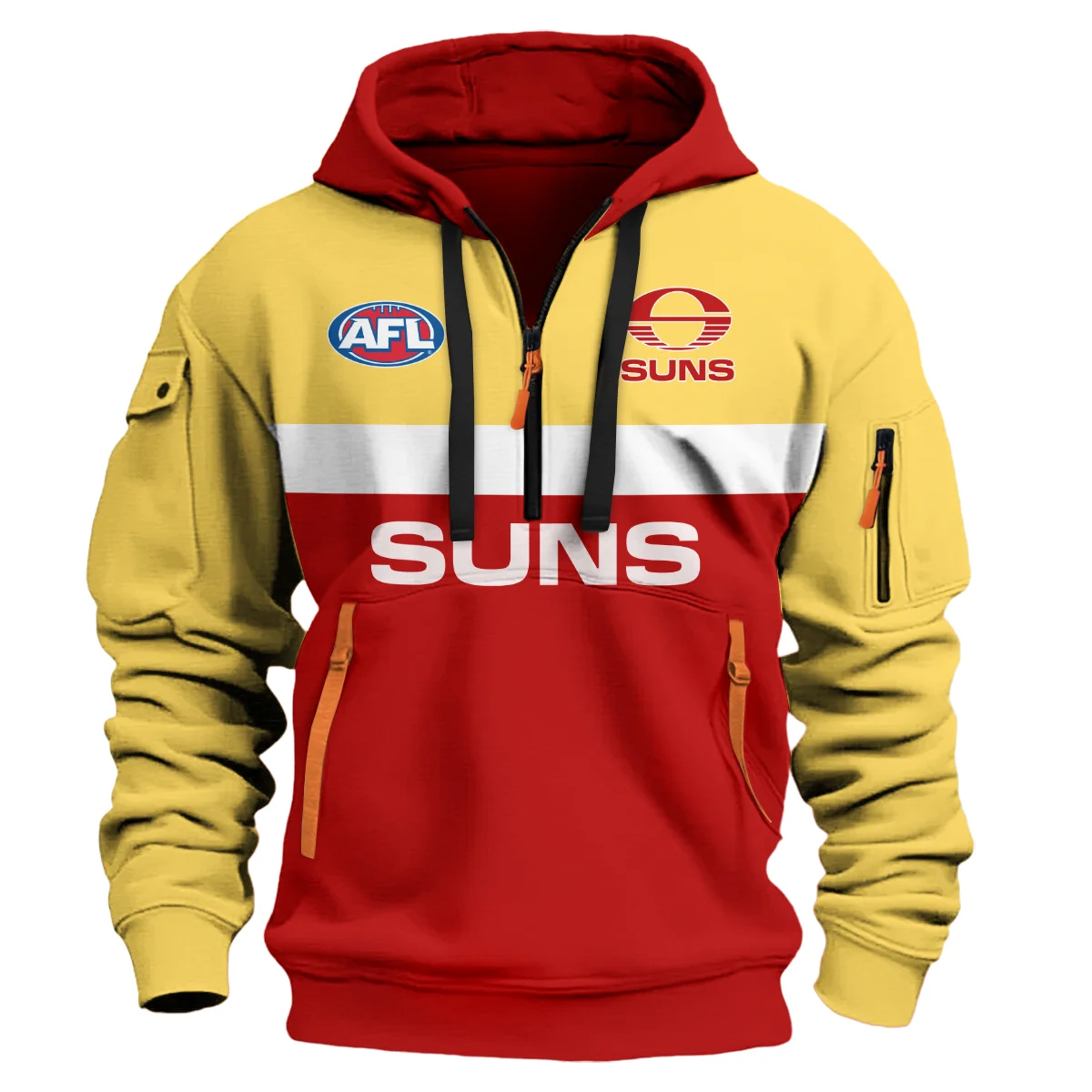 Gold Coast Suns Australian Football League Exclusive Logo Hoodie Half Zipper