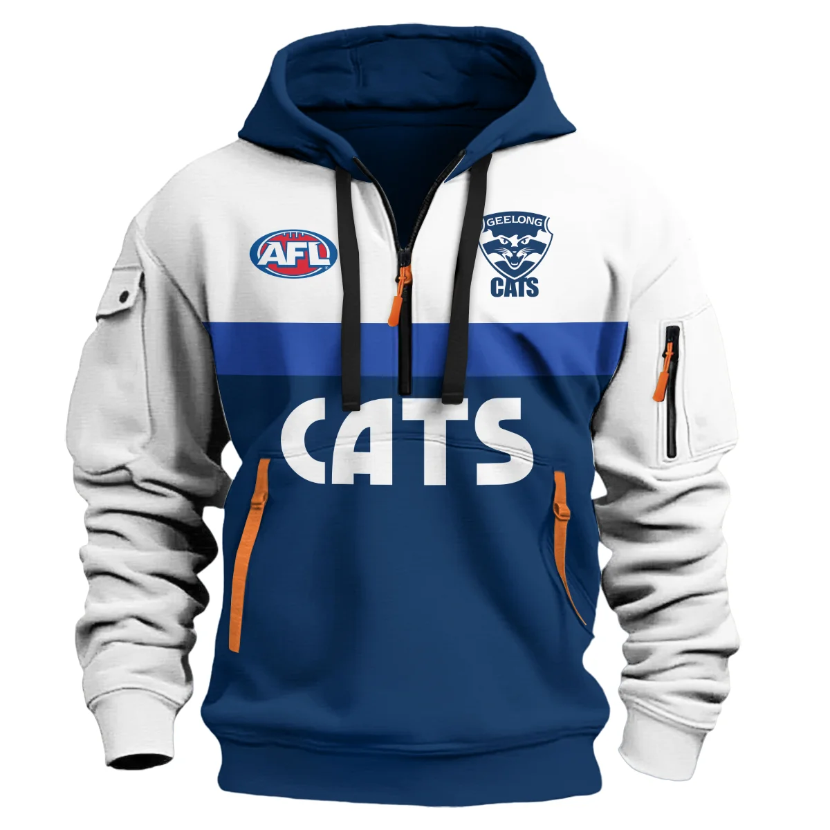 Geelong Cats Australian Football League Logo Hoodie Half Zipper