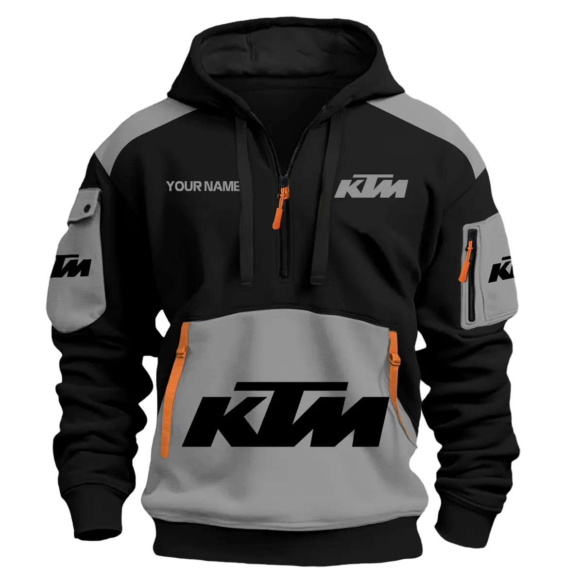 Ktm Motorcycles Exclusive Logo Hoodie Half Zipper Gray