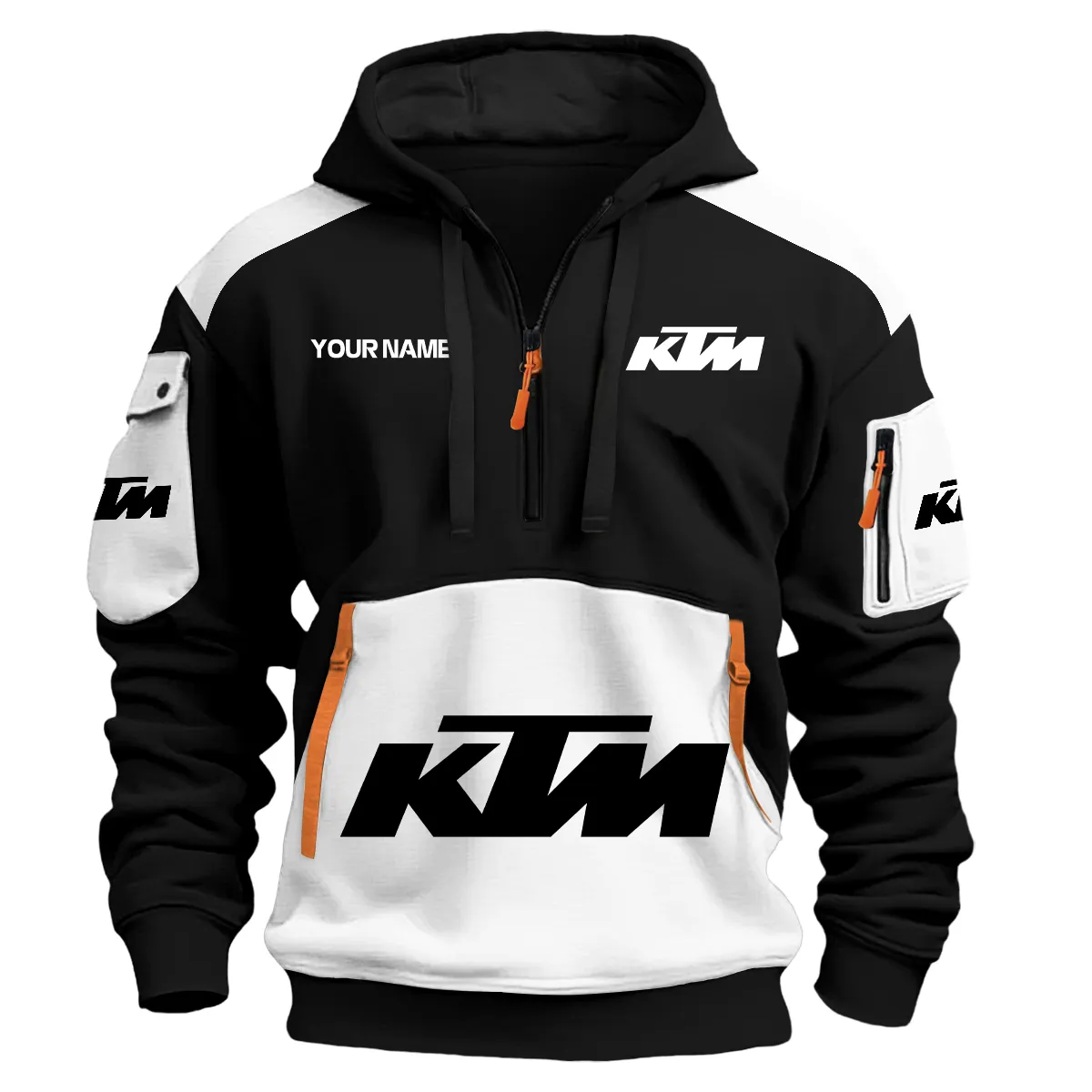 Ktm Motorcycles Exclusive Logo Hoodie Half Zipper White