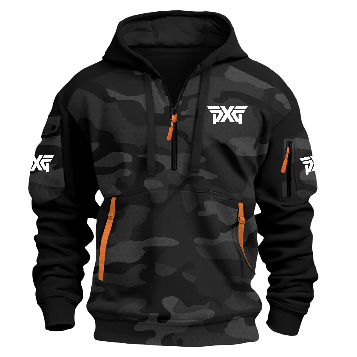 Pxg Exclusive Logo Hoodie Half Zipper Golf Black