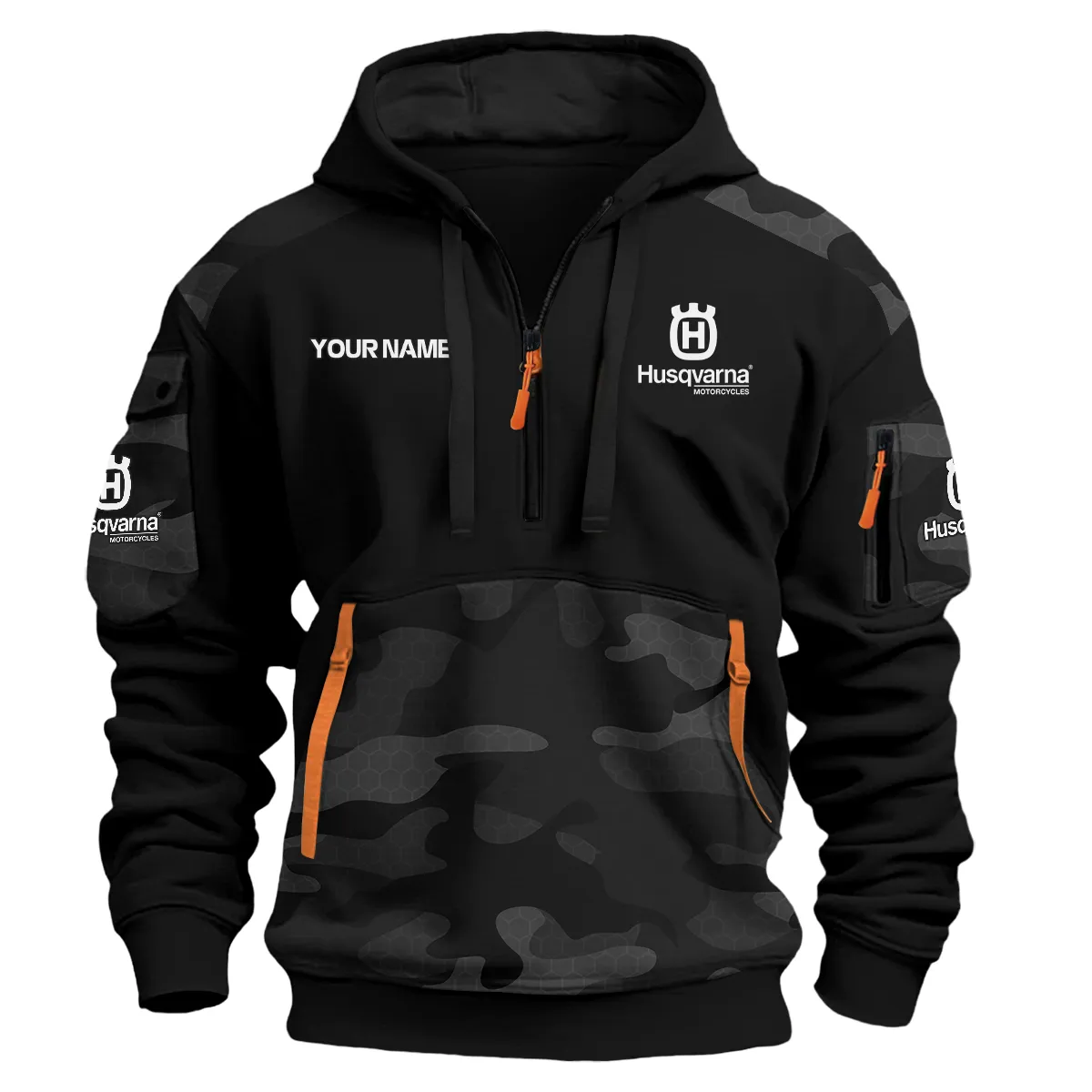 Husqvarna Motorcycles Exclusive Logo Hoodie Half Zipper Black