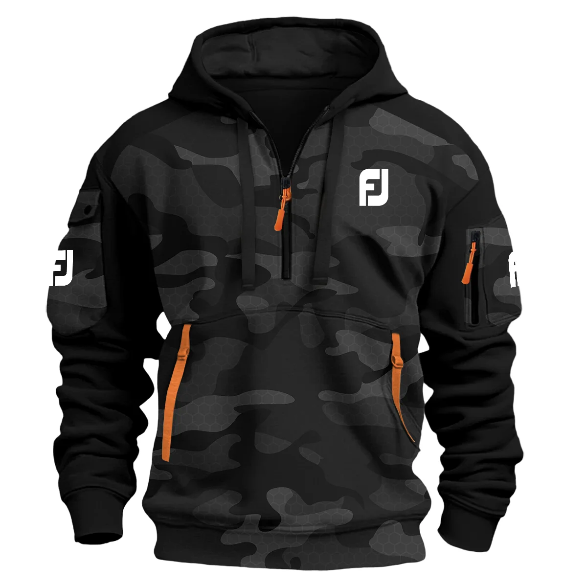 Footjoy Exclusive Logo Hoodie Half Zipper Golf Black