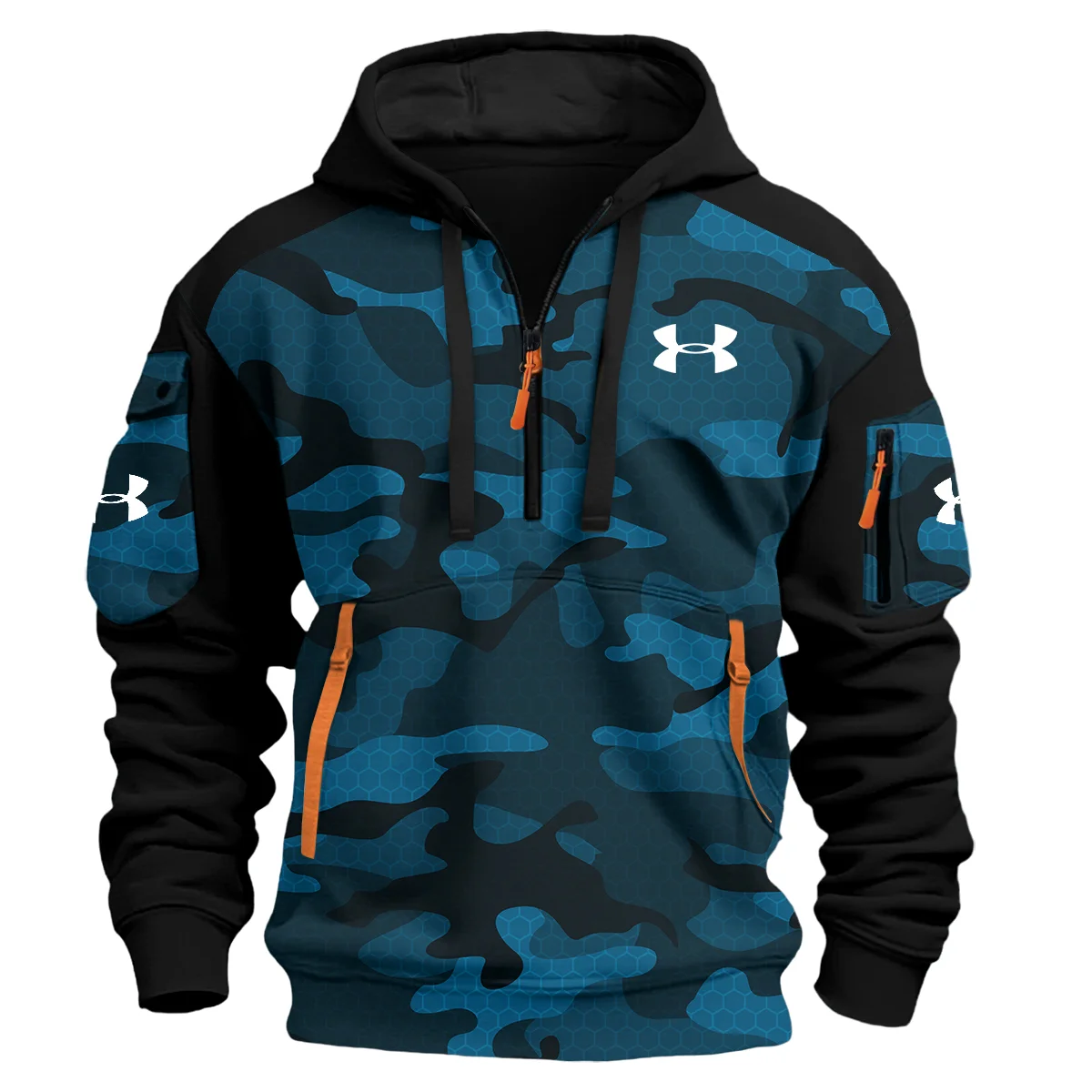 Under Armour Exclusive Logo Hoodie Half Zipper Golf Blue