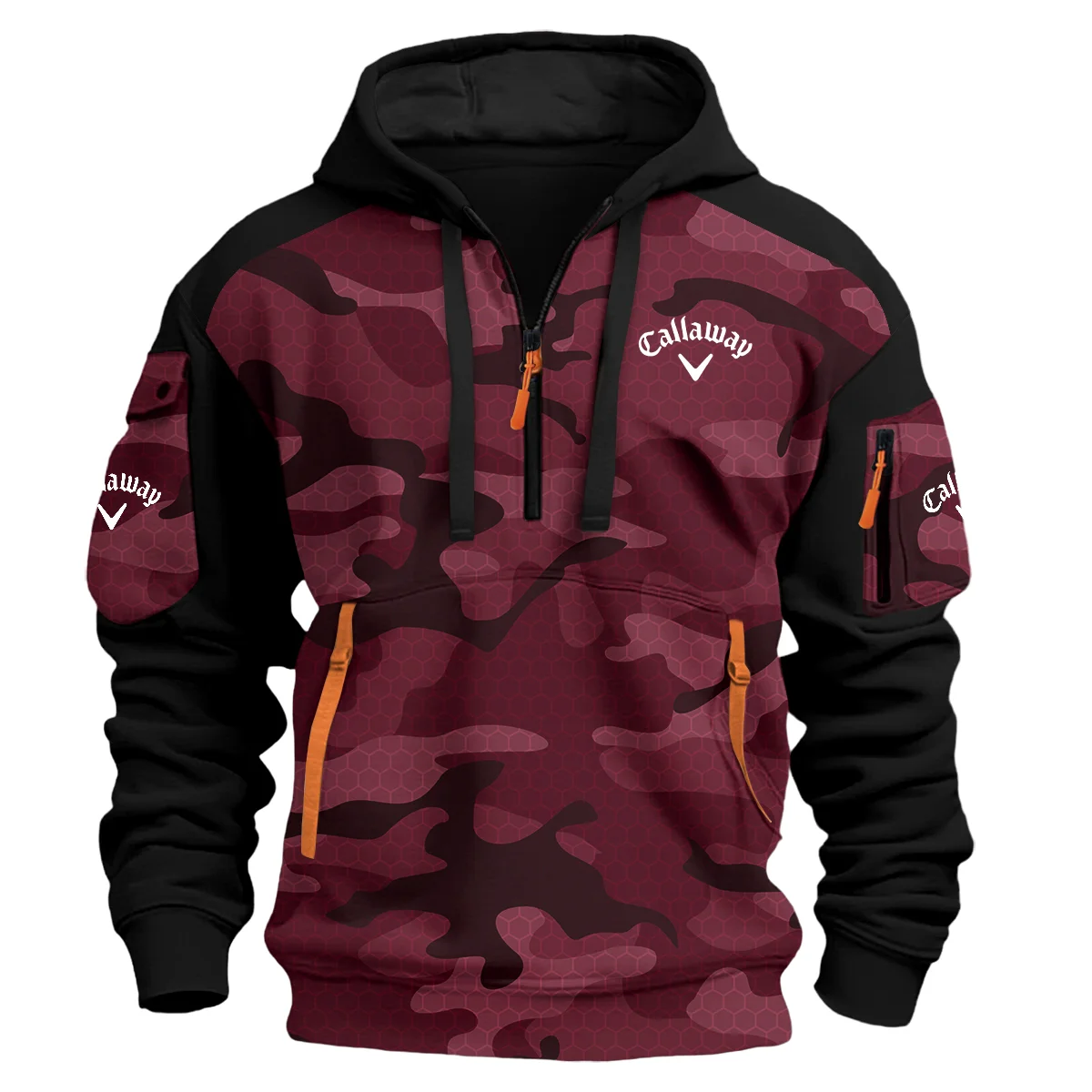 Callaway Exclusive Logo Hoodie Half Zipper Golf Marron