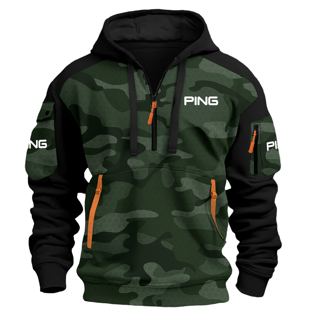 Ping Exclusive Logo Hoodie Half Zipper Golf Green