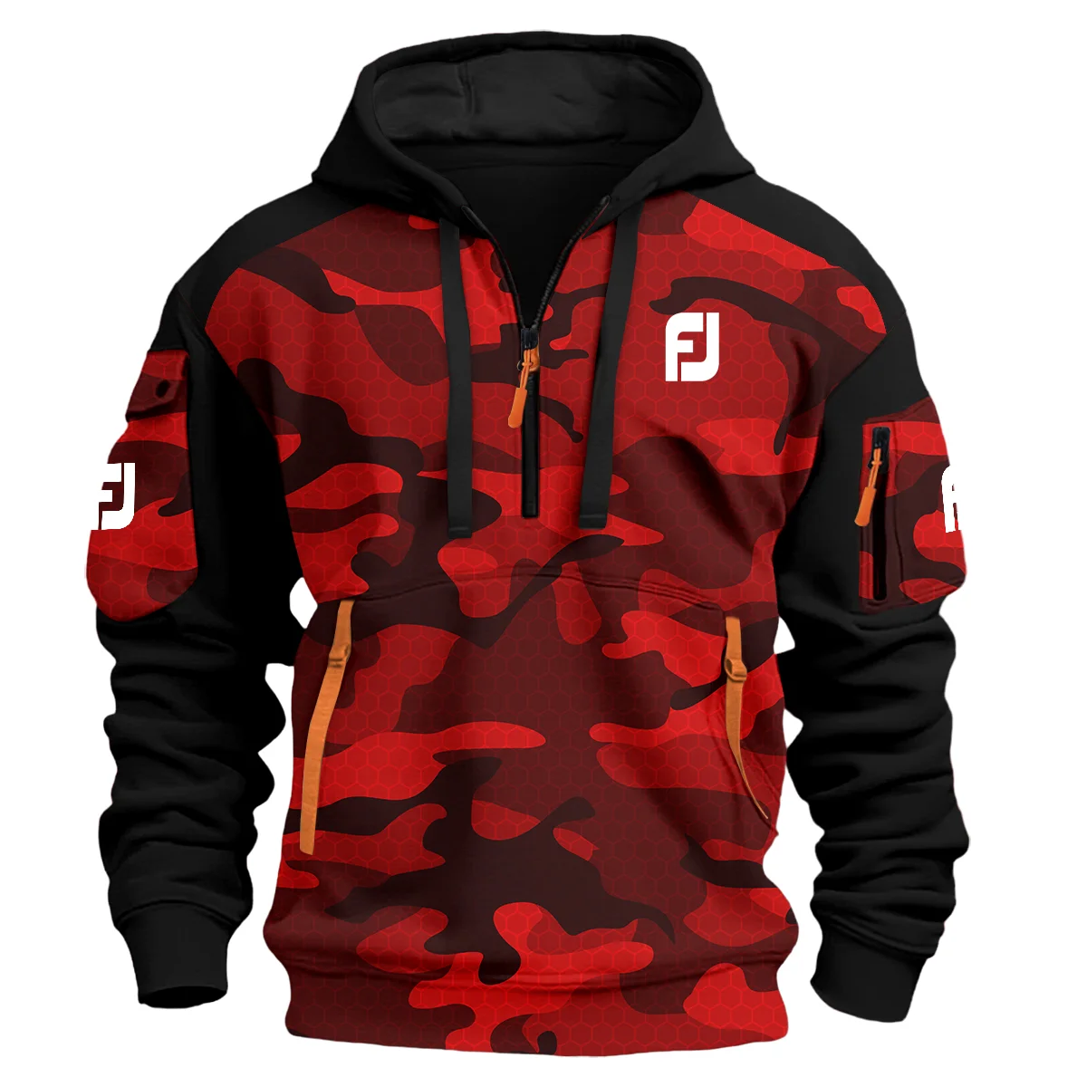 Footjoy Exclusive Logo Hoodie Half Zipper Golf Red