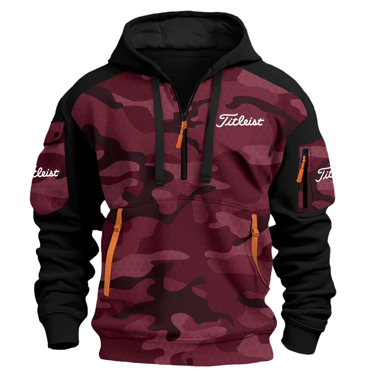 Titleist Exclusive Logo Hoodie Half Zipper Golf Marron