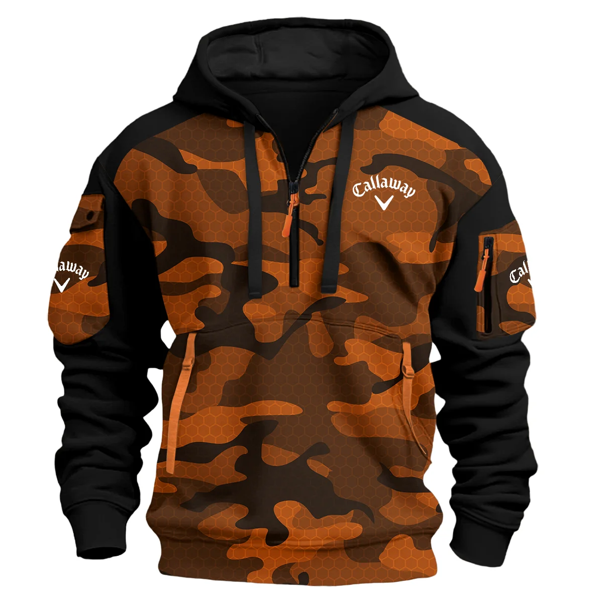 Callaway Exclusive Logo Hoodie Half Zipper Golf Orange