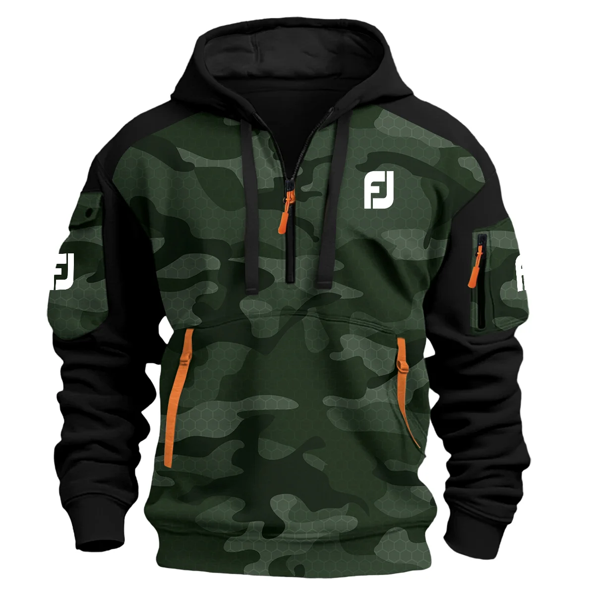 Footjoy Exclusive Logo Hoodie Half Zipper Golf Green