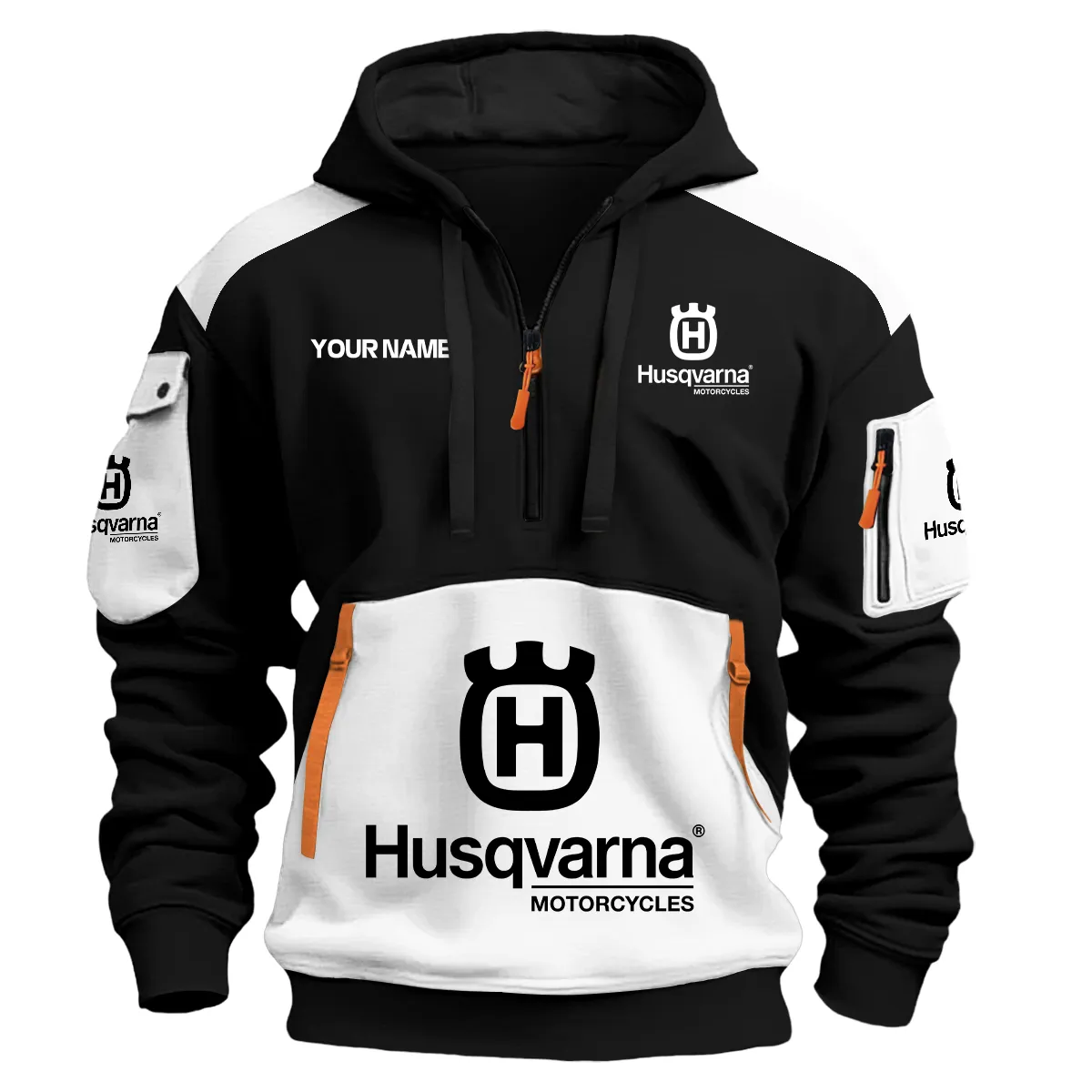 Husqvarna Motorcycles Exclusive Logo Hoodie Half Zipper White