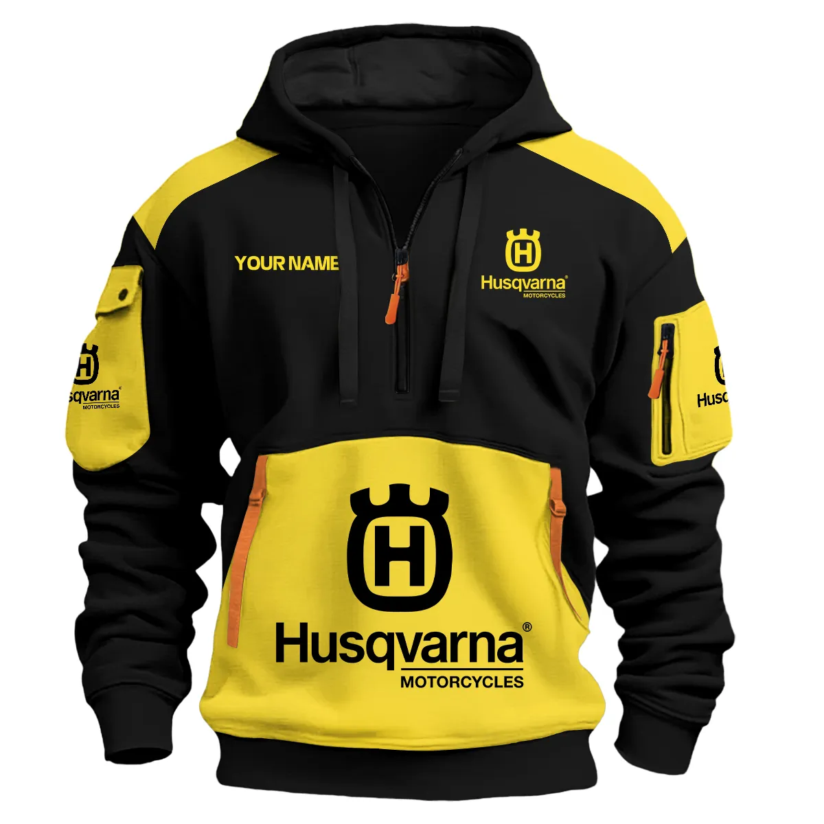 Husqvarna Motorcycles Exclusive Logo Hoodie Half Zipper Yellow