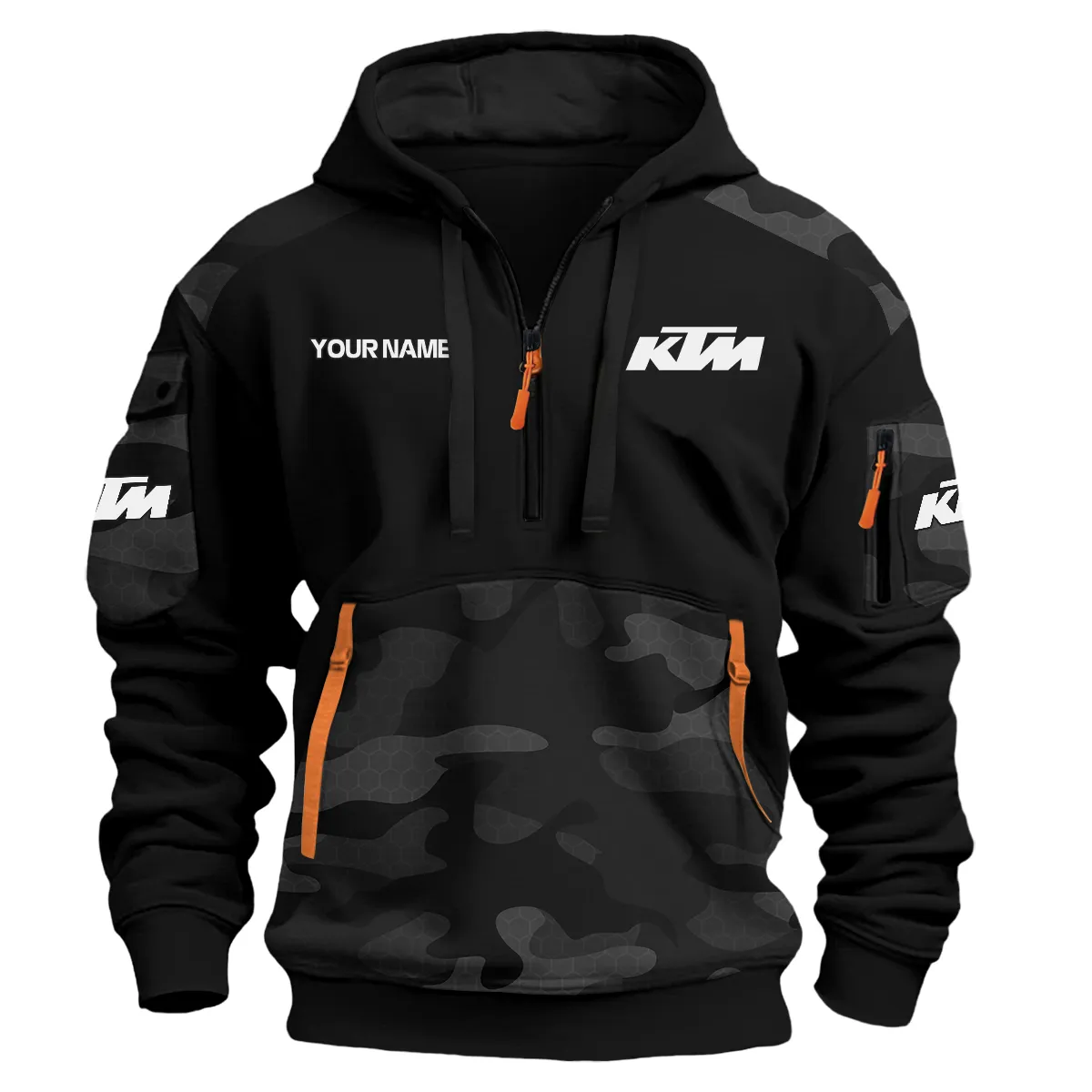 Ktm Motorcycles Exclusive Logo Hoodie Half Zipper Black