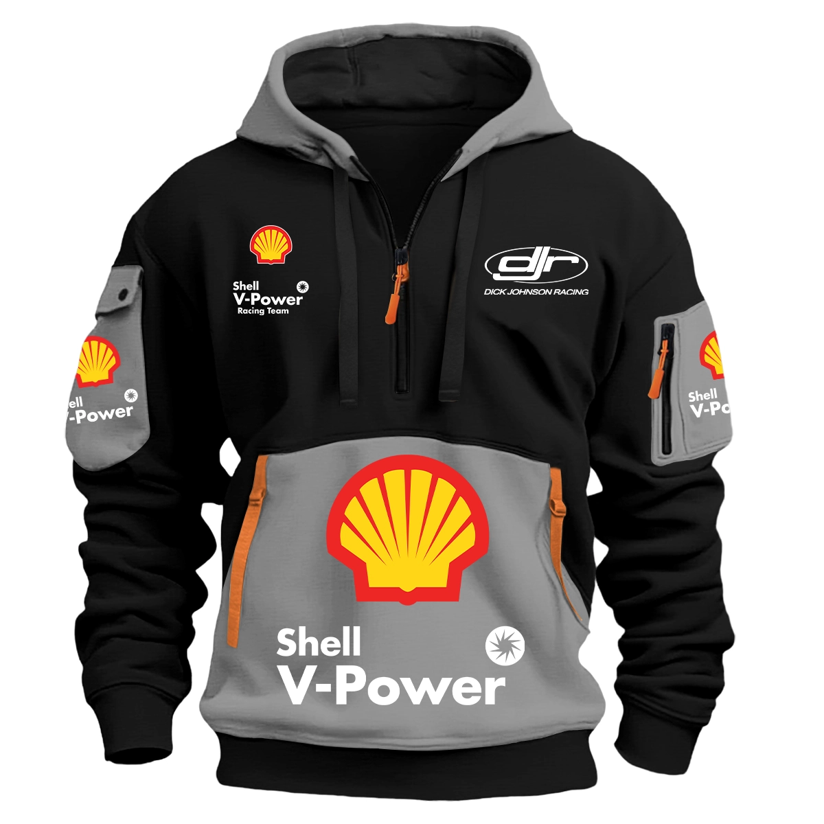 Dick Johnson Racing Team 2025 Supercars Championship Exclusive Logo Hoodie Half Zipper Gray