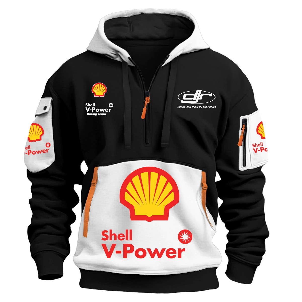 Dick Johnson Racing Team 2025 Supercars Championship Exclusive Logo Hoodie Half Zipper White