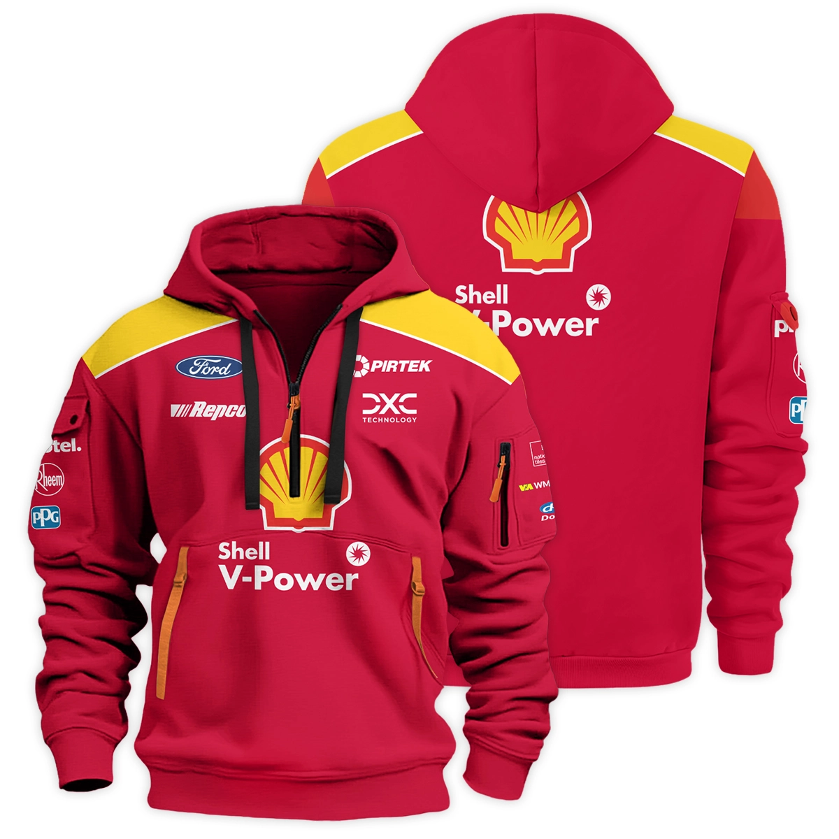 Shell V-Power Racing Team Logo Hoodie Half Zipper