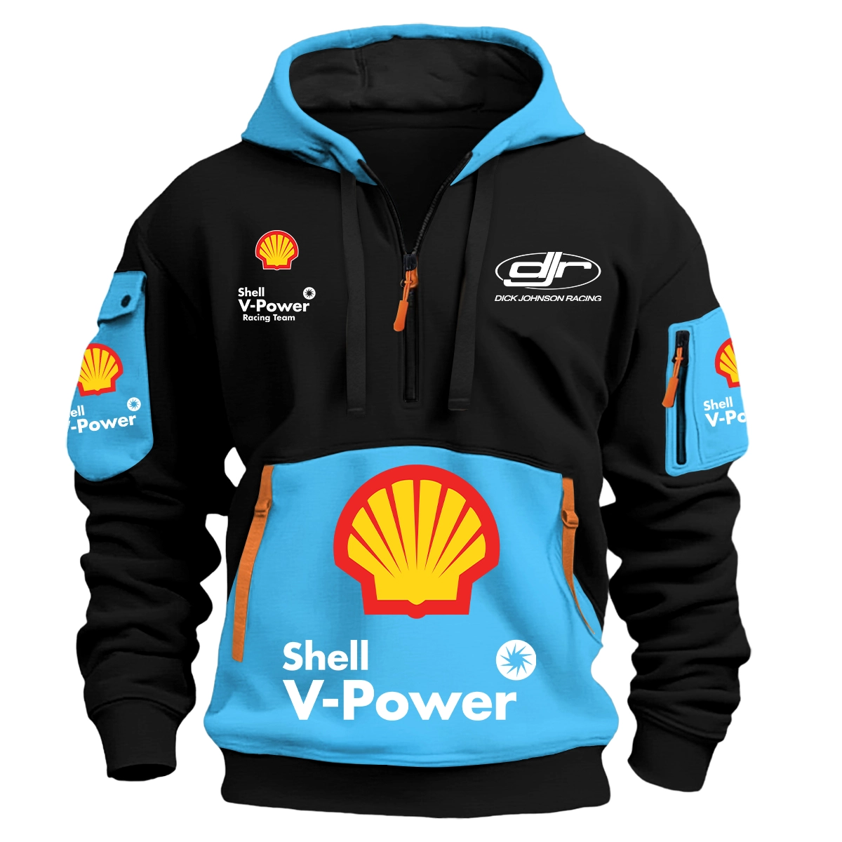 Dick Johnson Racing Team 2025 Supercars Championship Exclusive Logo Hoodie Half Zipper Light Blue