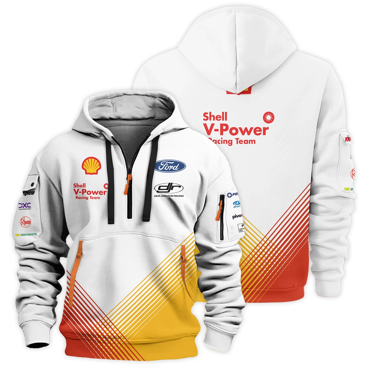 Shell V-Power Racing Team Exclusive Logo Half Zip Hoodie For Men Women