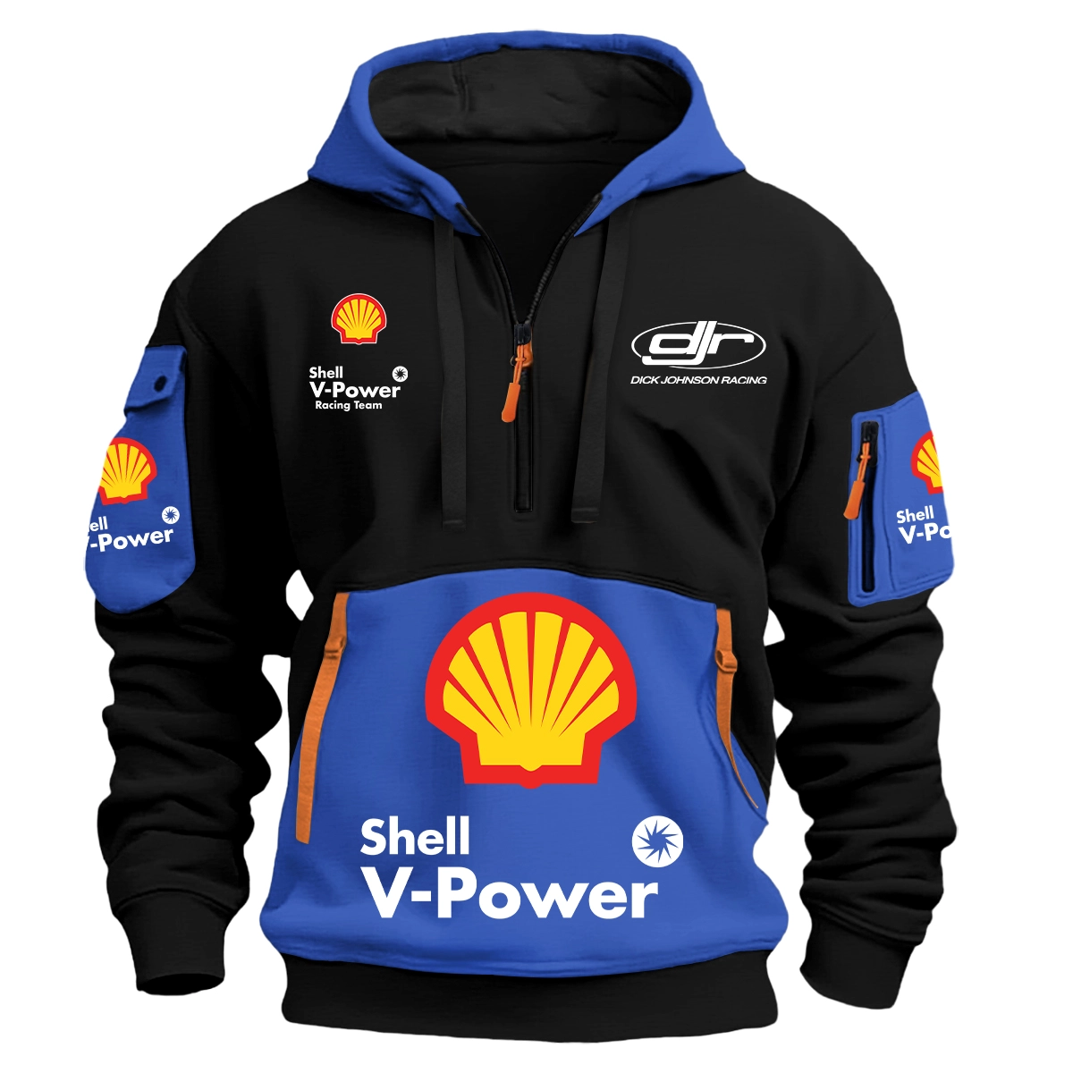Dick Johnson Racing Team 2025 Supercars Championship Exclusive Logo Hoodie Half Zipper Blue