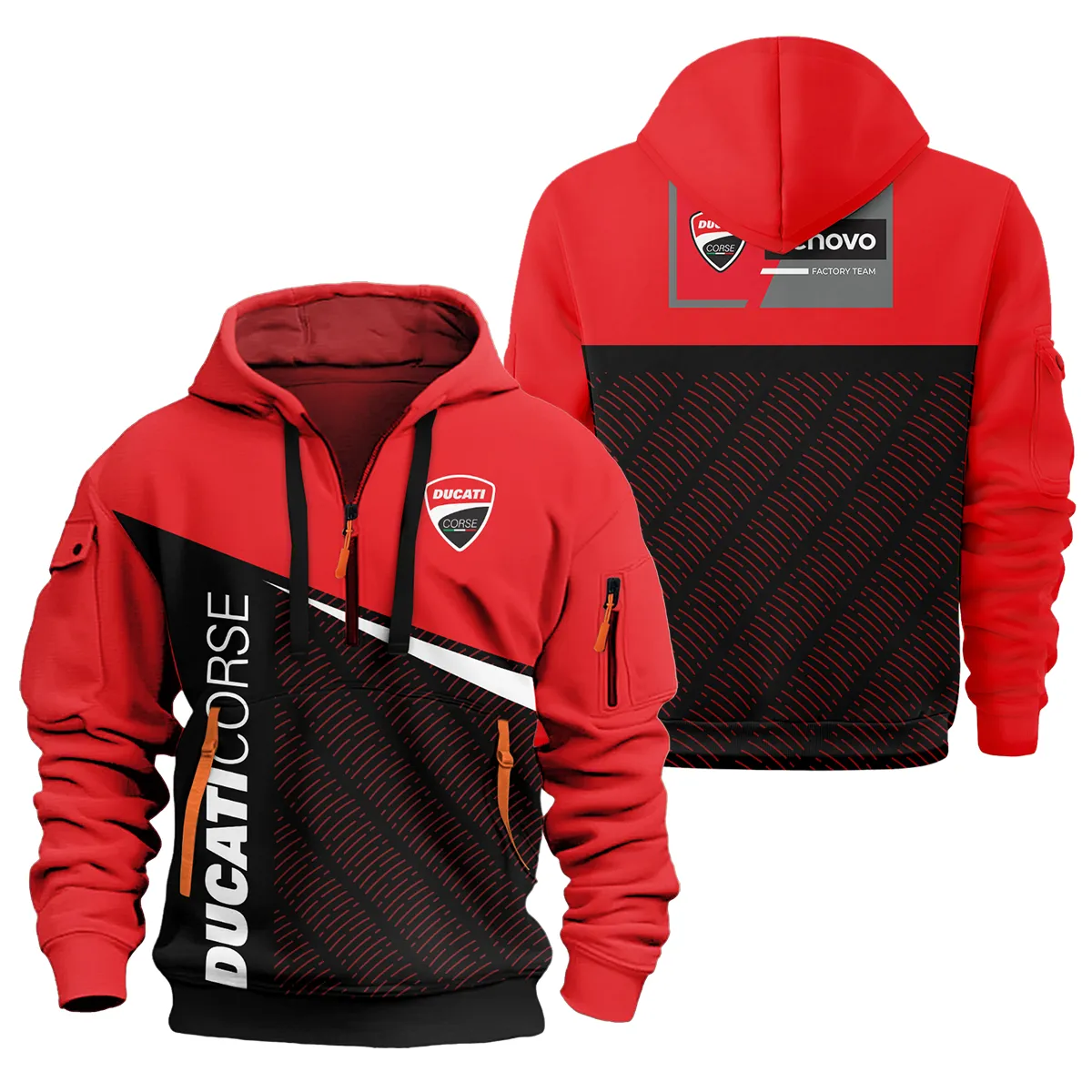 Ducati Lenovo Team Logo Hoodie Half Zipper