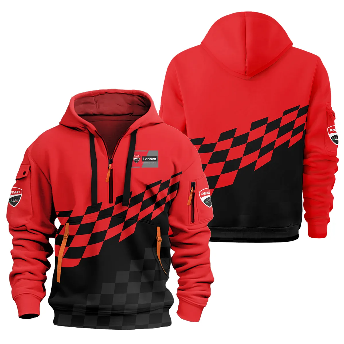 Ducati Lenovo Team Exclusive Logo Hoodie Half Zipper