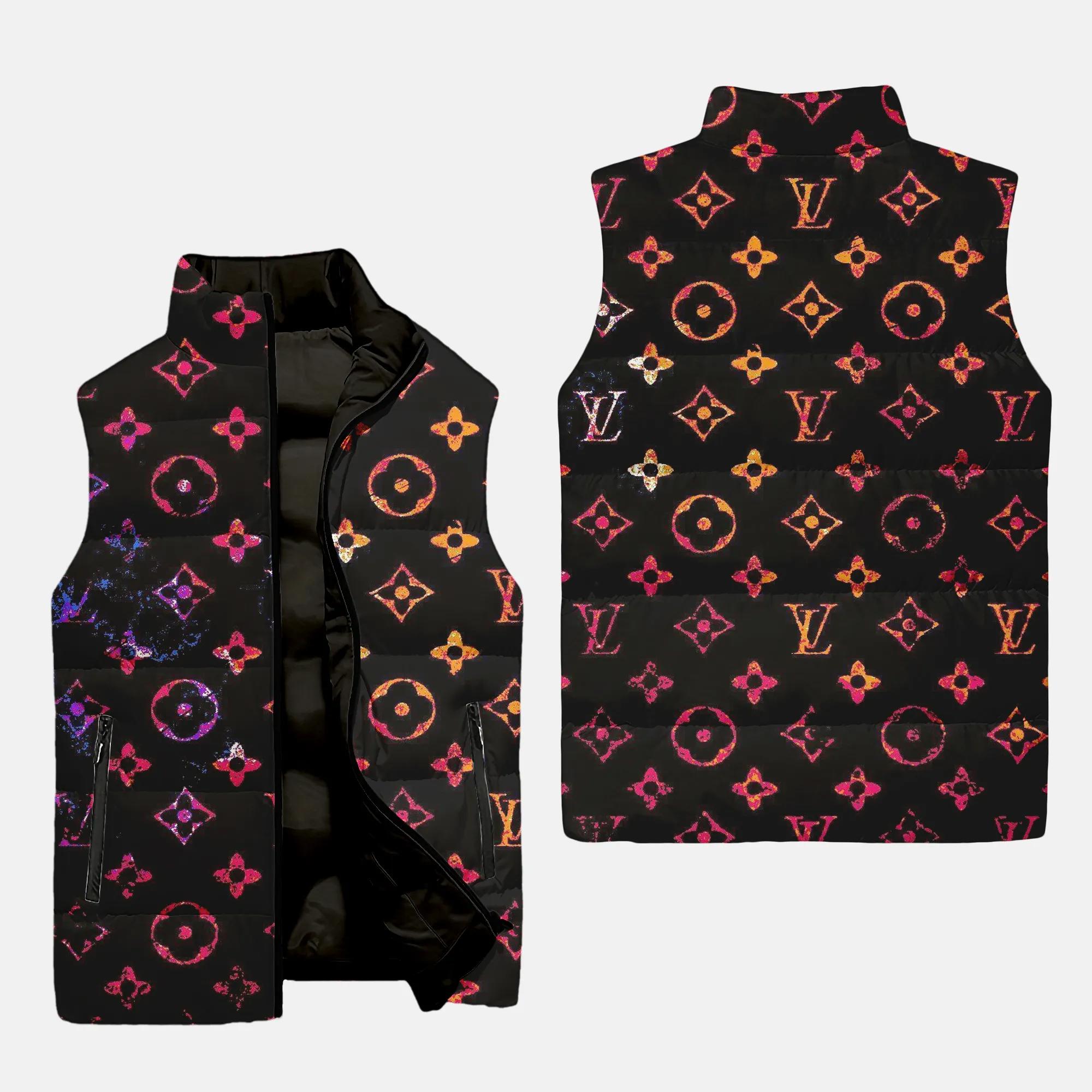 Louis Vuitton Monogam Luxury Brand 3D Sleeveless Puffer Jacket For Men Women