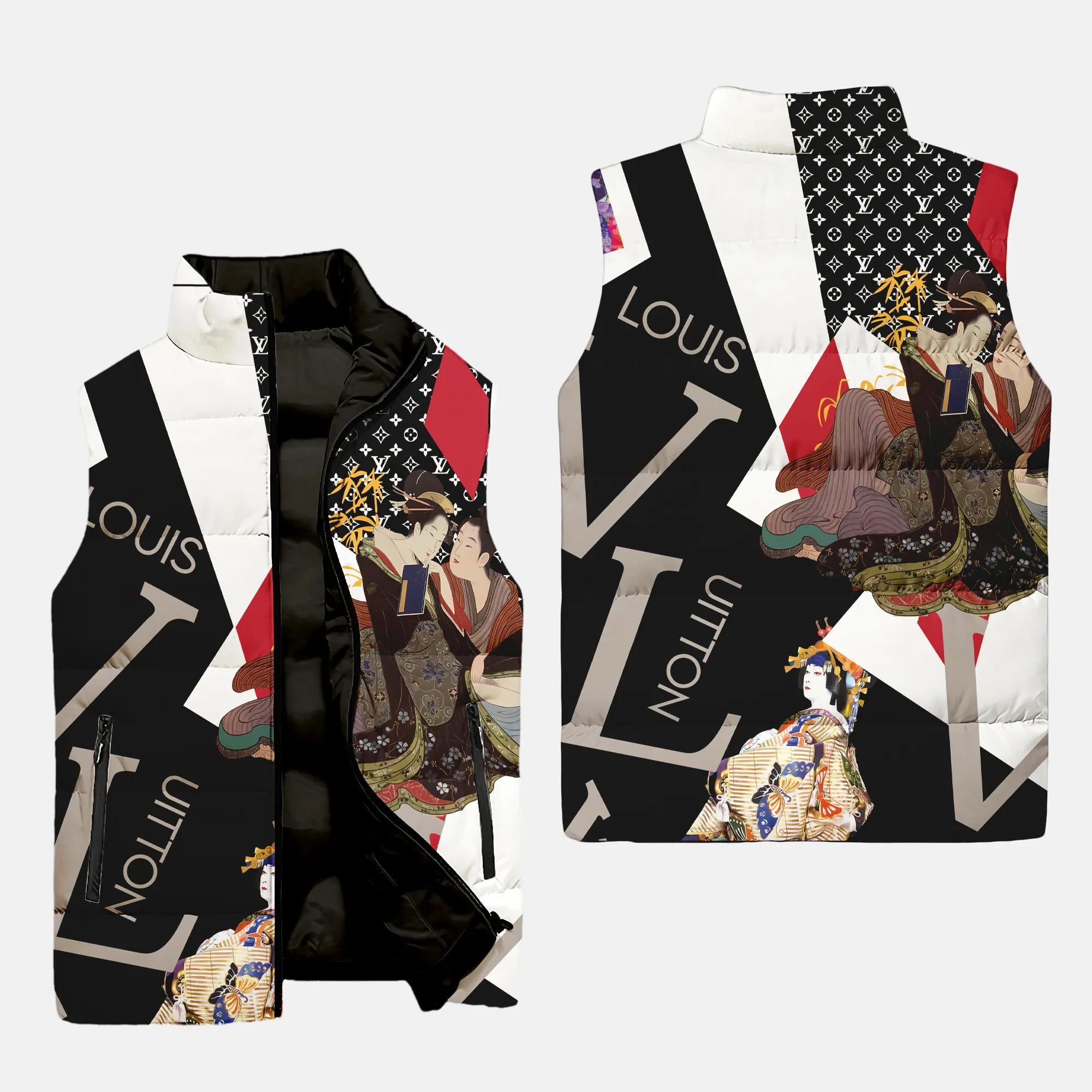 Louis Vuitton Kimono Luxury Brand 3D Sleeveless Puffer Jacket For Men Women