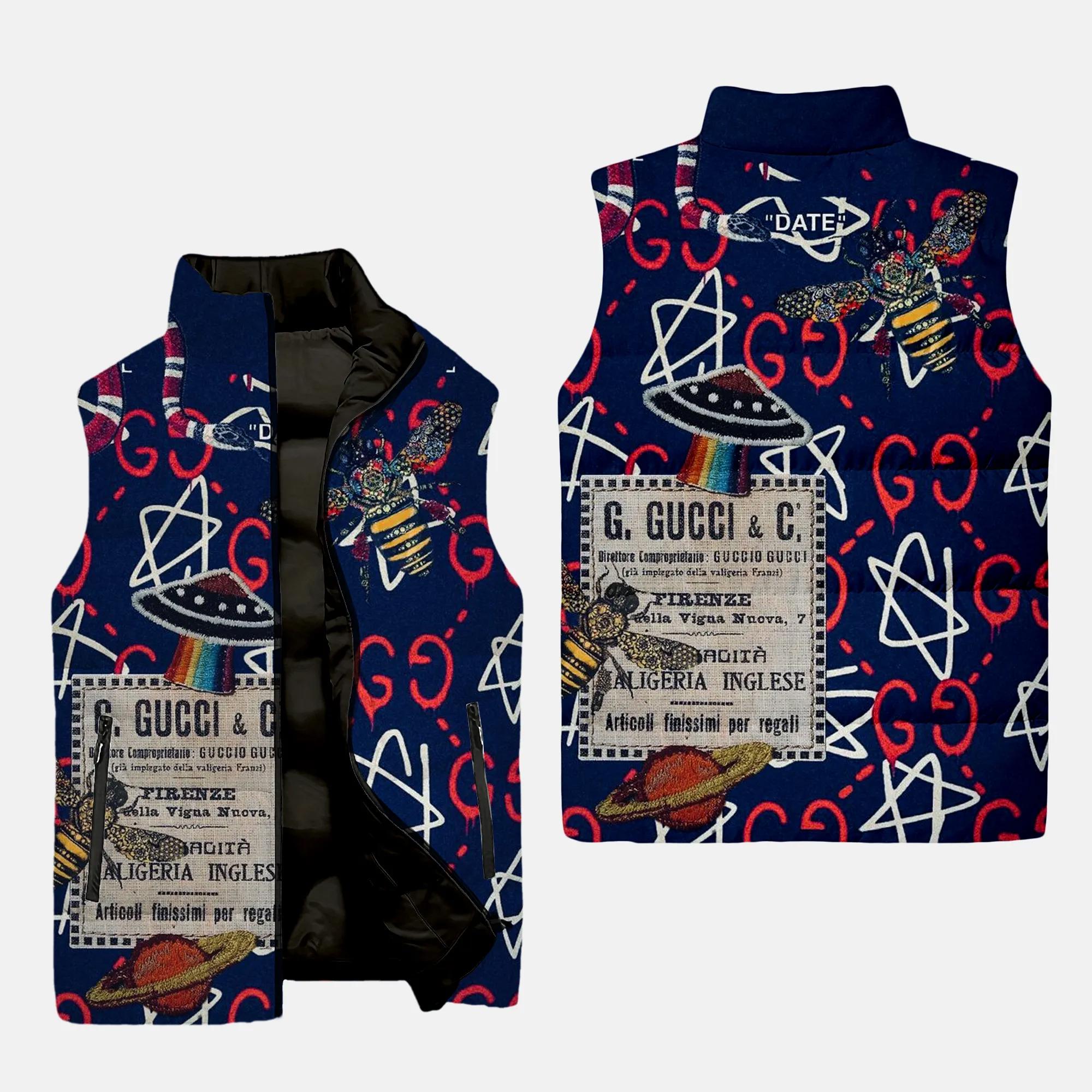 Gucci Star Luxury Brand 3D Sleeveless Puffer Jacket For Men Women