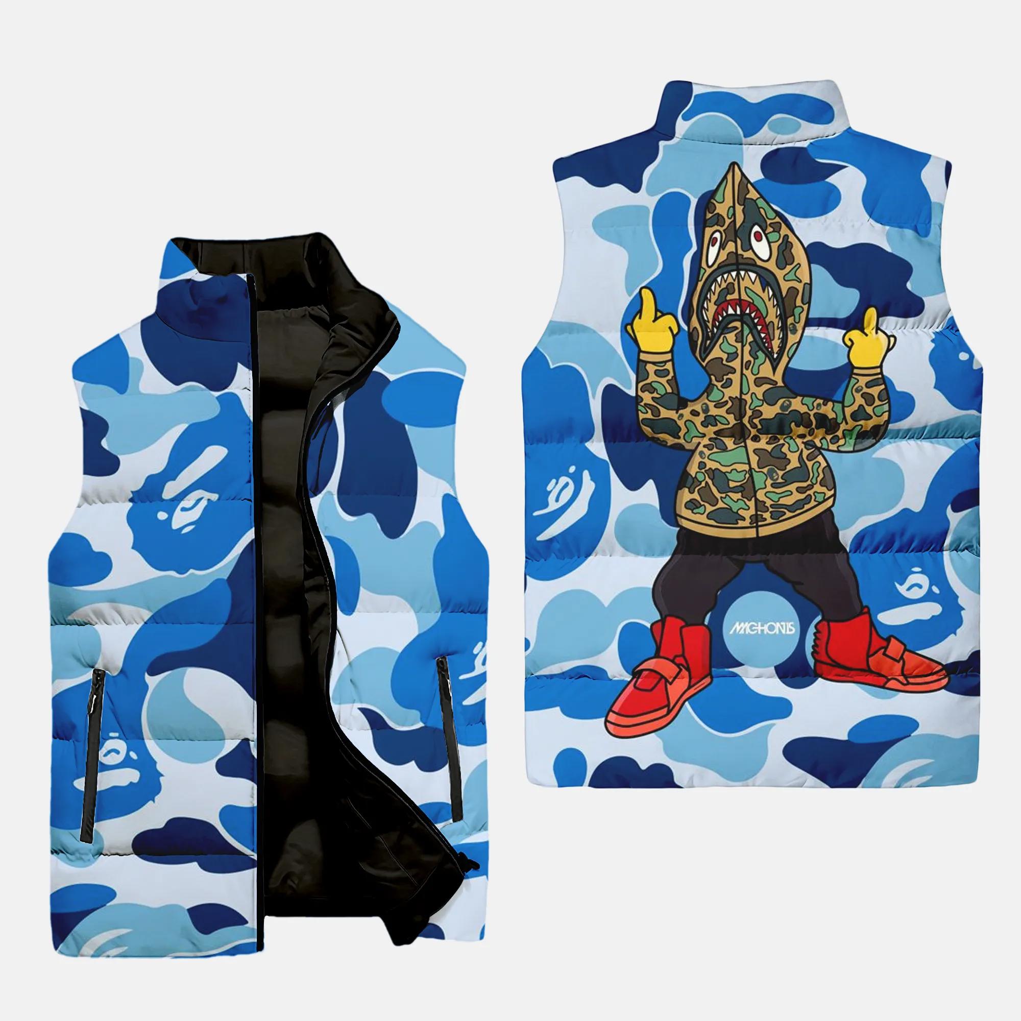 Bape Luxury Brand 3D Sleeveless Puffer Jacket For Men Women