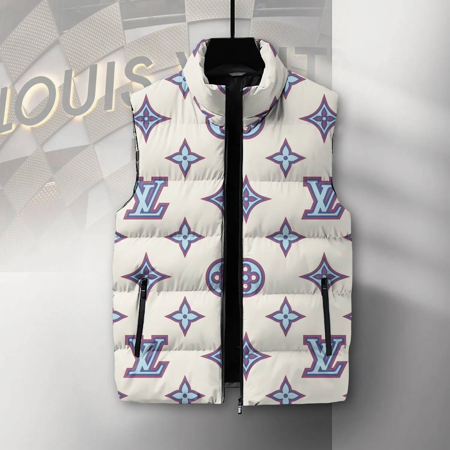 Louis Vuitton Limited Edition Sleeveless Puffer Jacket For Men Women Modern Fit