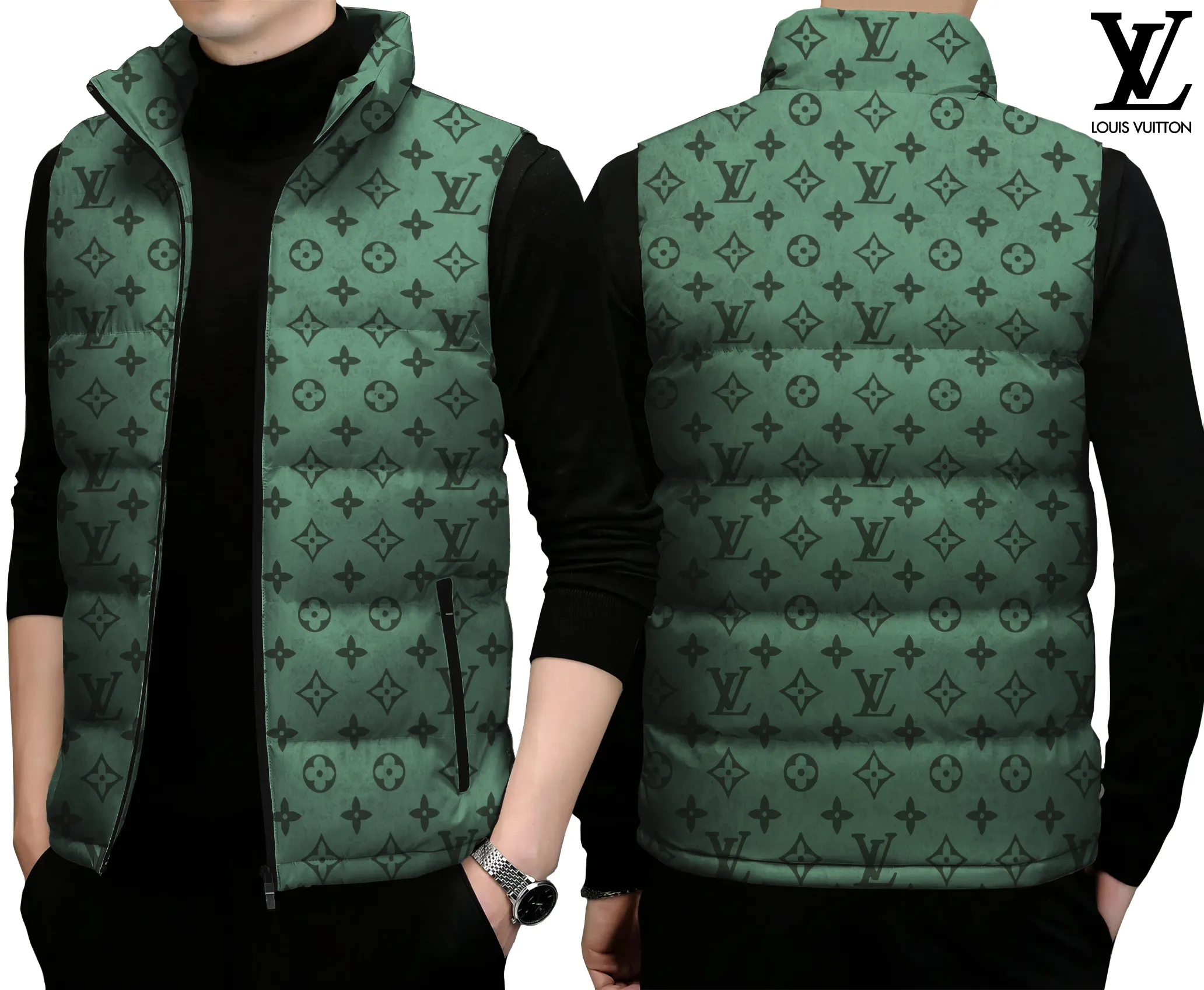 Louis Vuitton Limited Edition Sleeveless Puffer Jacket For Men Women Signature Line