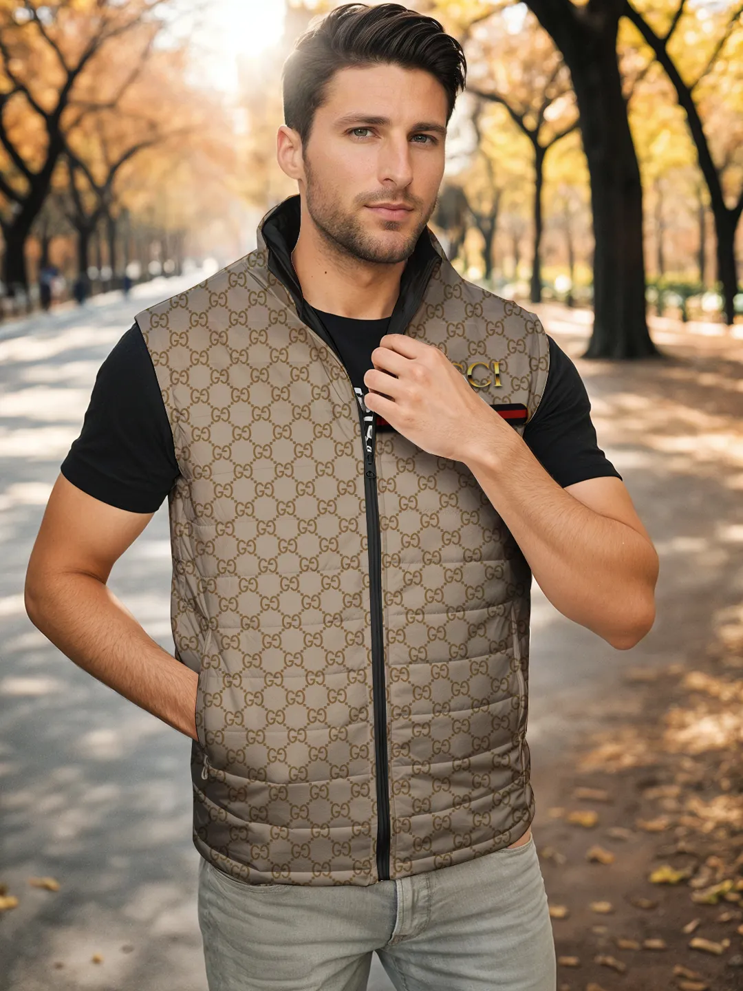 Gucci Premium Sleeveless Puffer Jacket For Men Women Outdoor Fit