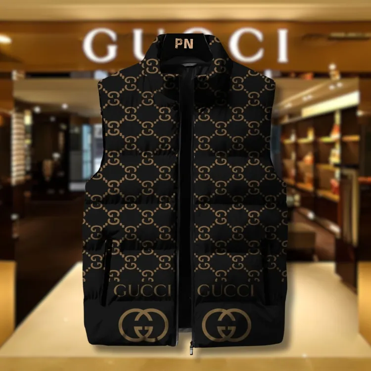 Gucci Limited Edition Sleeveless Puffer Jacket For Men Women Signature Line