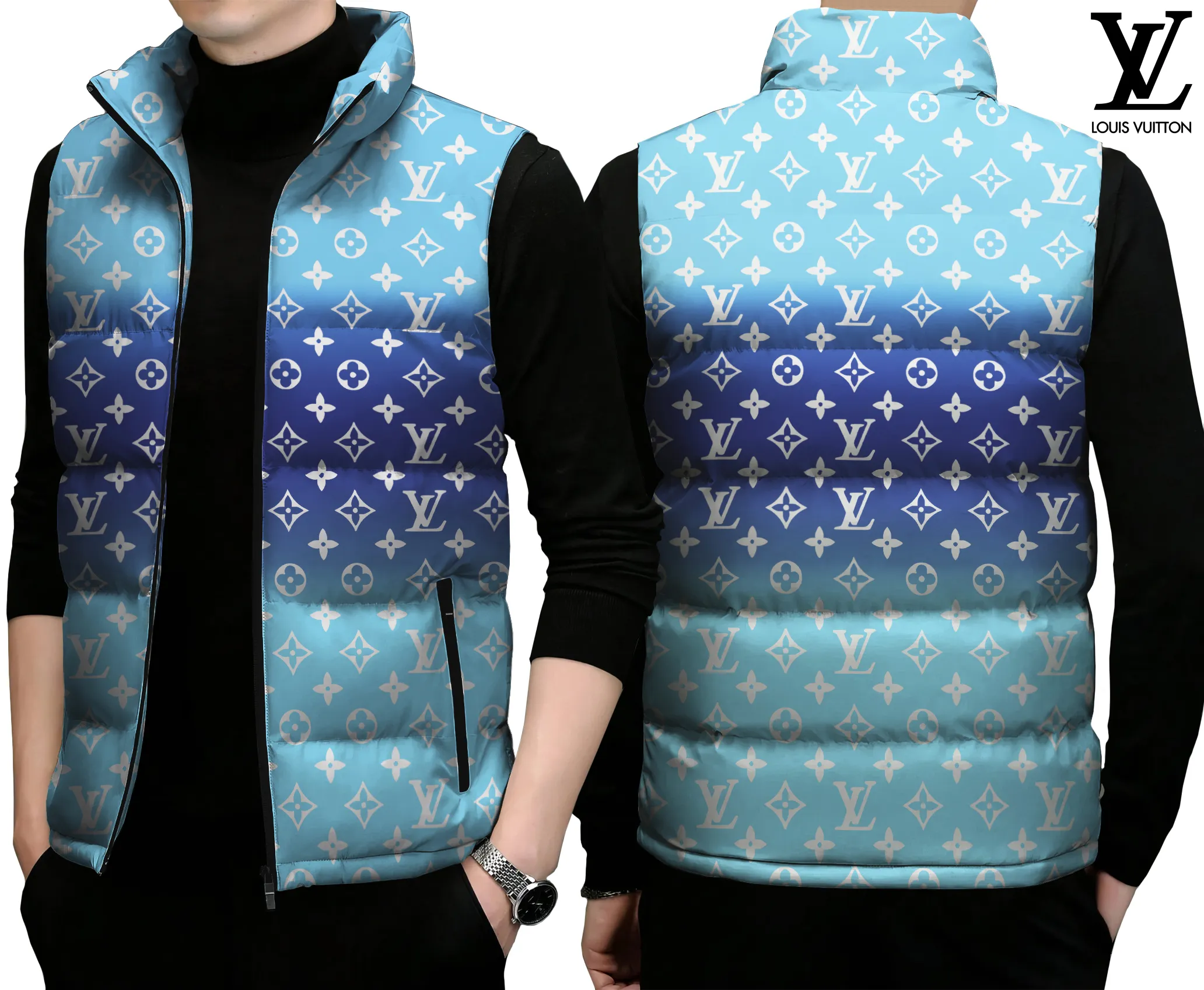 Louis Vuitton Limited Edition Sleeveless Puffer Jacket For Men Women Outdoor Fit