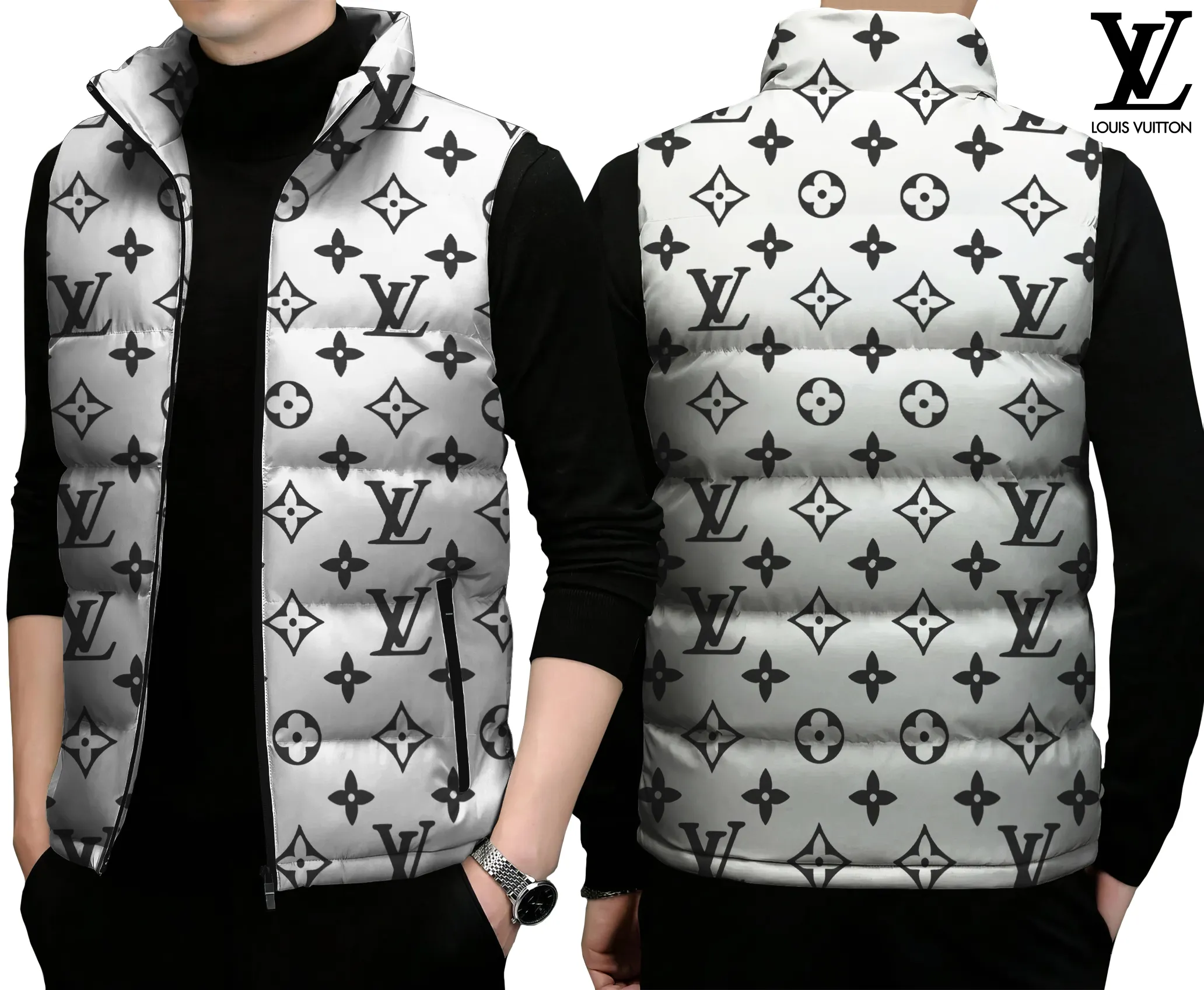 Louis Vuitton Limited Edition Sleeveless Puffer Jacket For Men Women Active Series