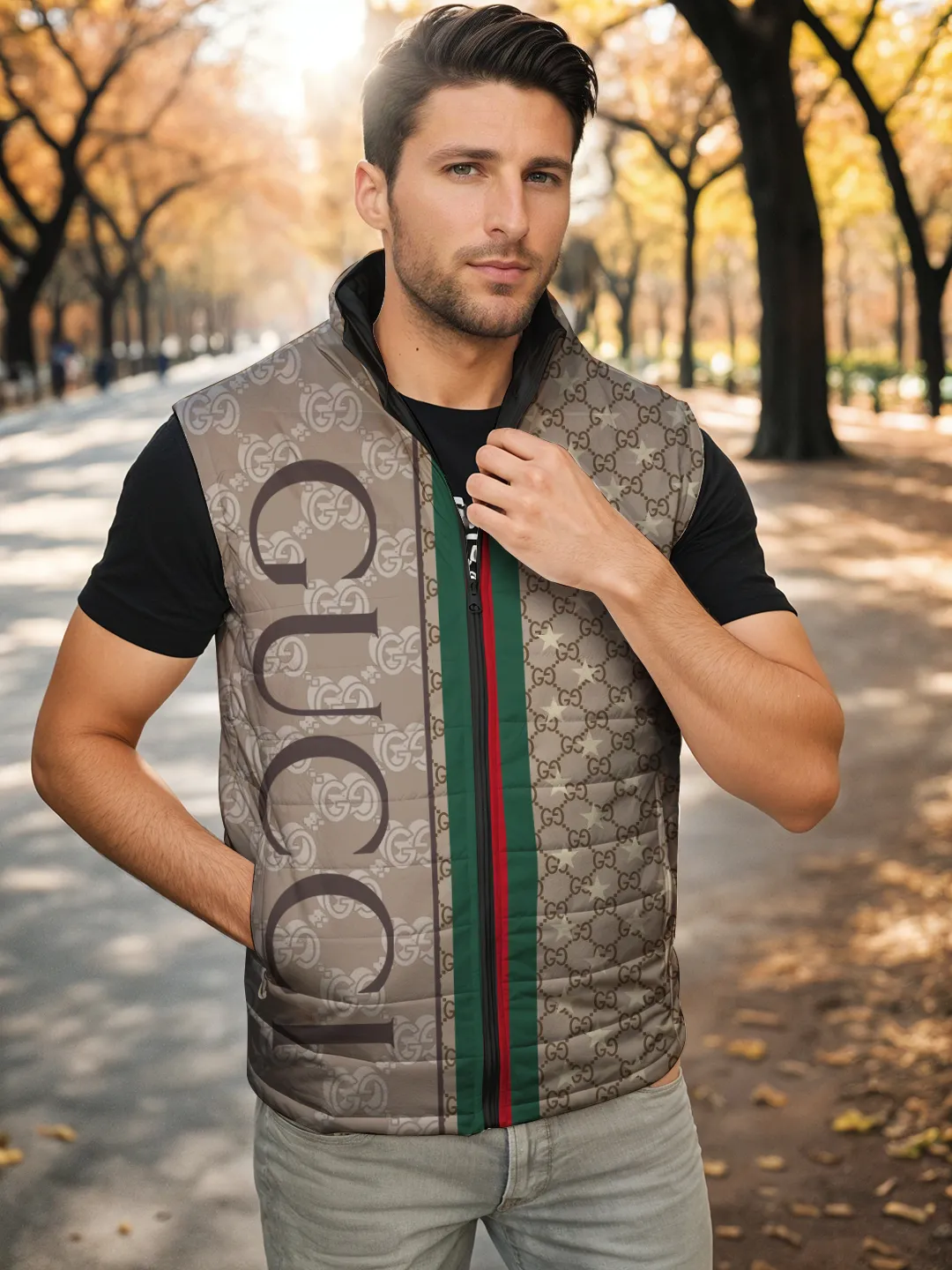 Gucci Premium Sleeveless Puffer Jacket For Men Women Winter Warm