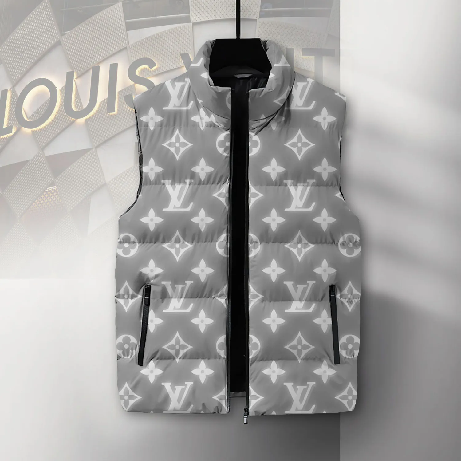 Louis Vuitton Limited Edition Sleeveless Puffer Jacket For Men Women With Hood