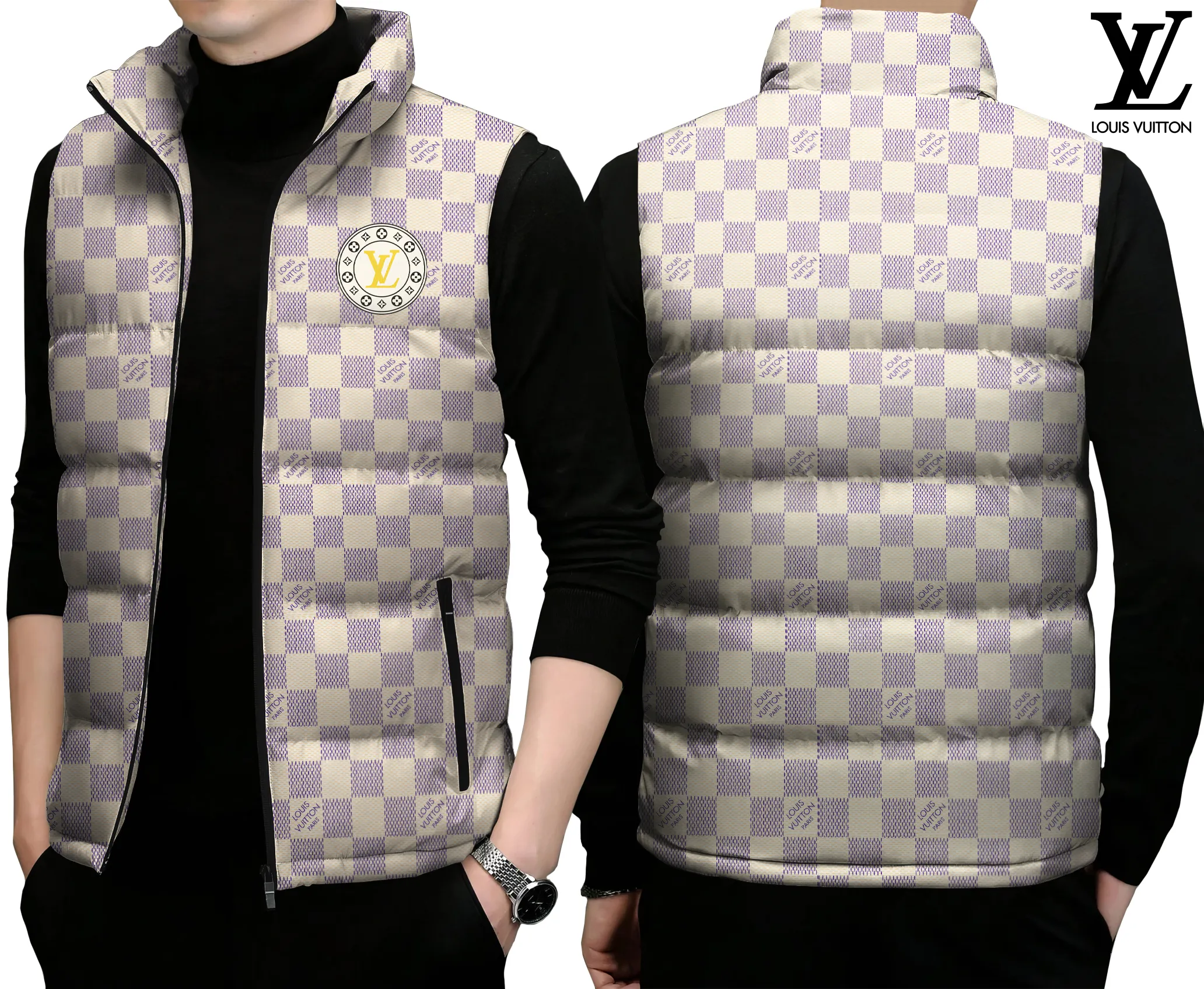 Louis Vuitton Limited Edition Sleeveless Puffer Jacket For Men Women Layered Look