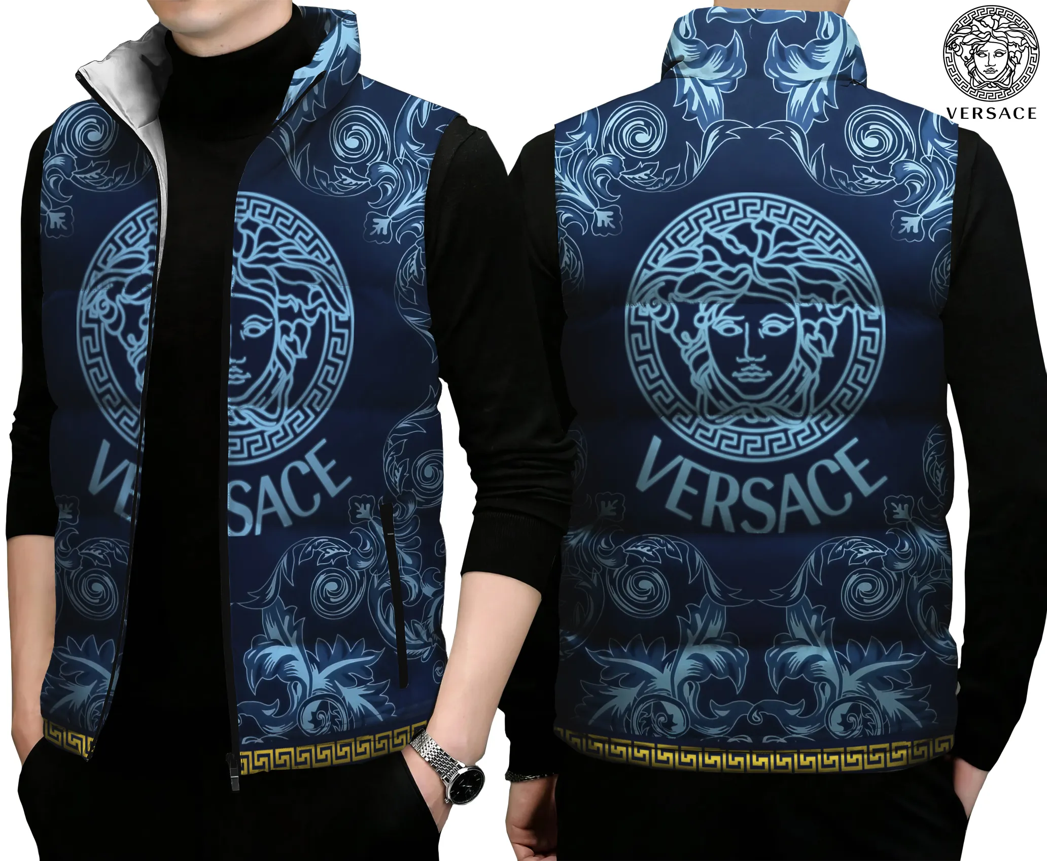 Versace Limited Edition Sleeveless Puffer Jacket For Men Women
