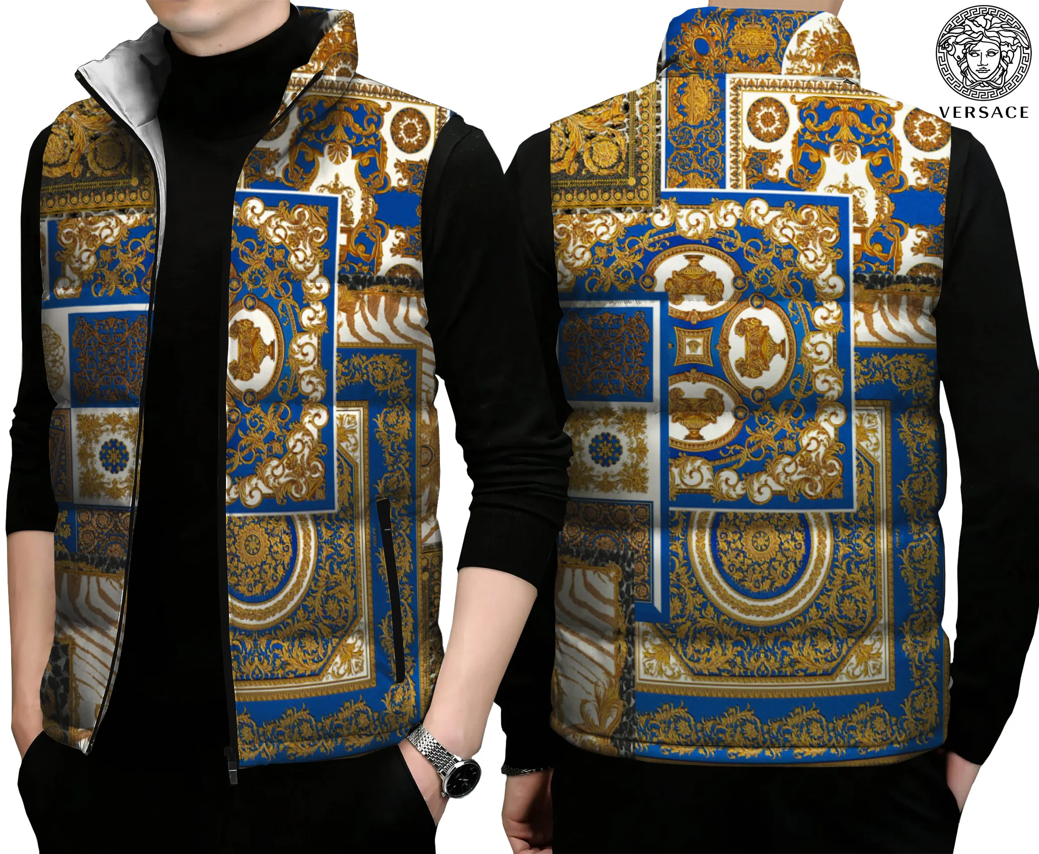 Versace Limited Edition Sleeveless Puffer Jacket For Men Women Travel Ready