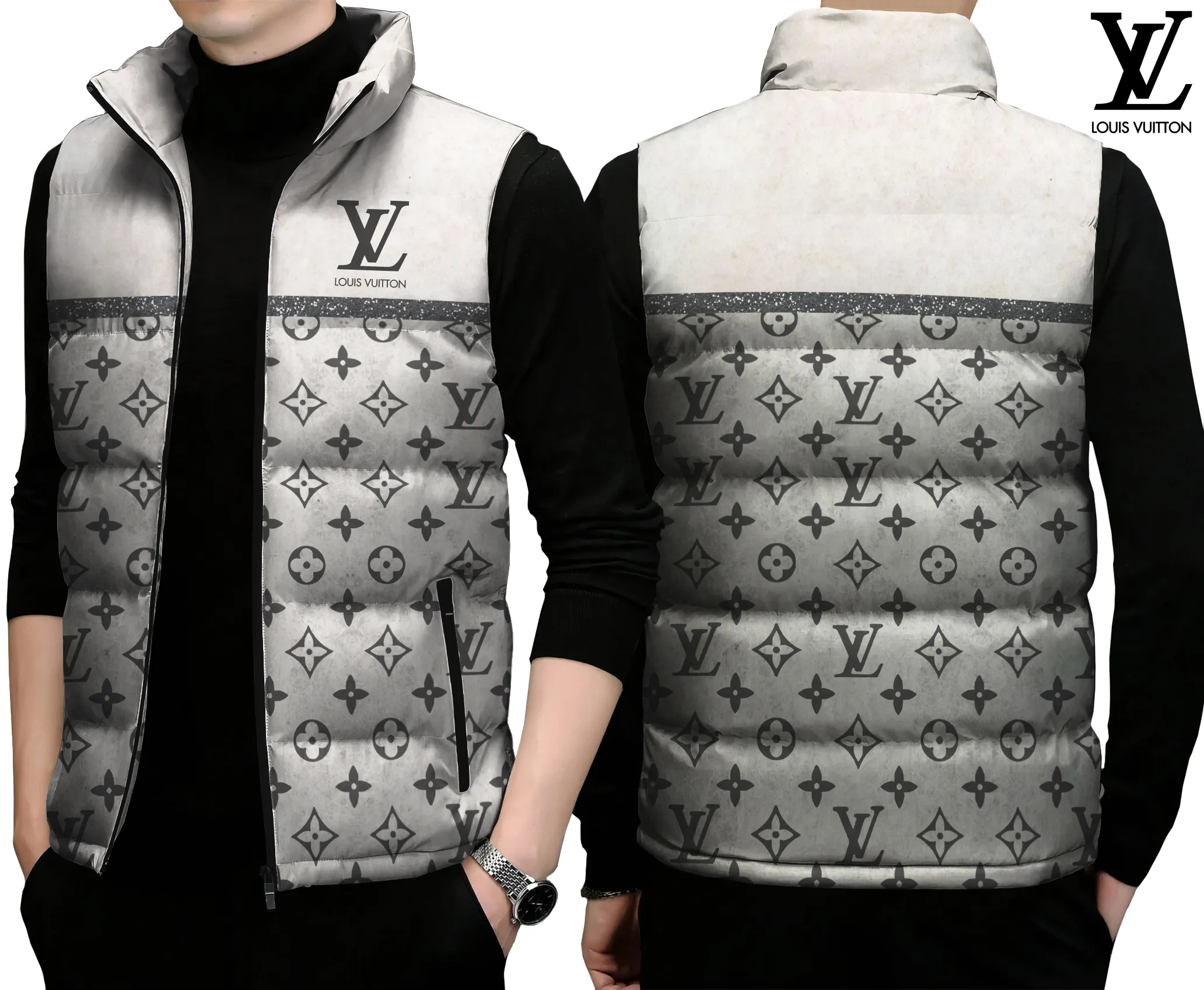 Louis Vuitton Limited Edition Sleeveless Puffer Jacket For Men Women Casual Street