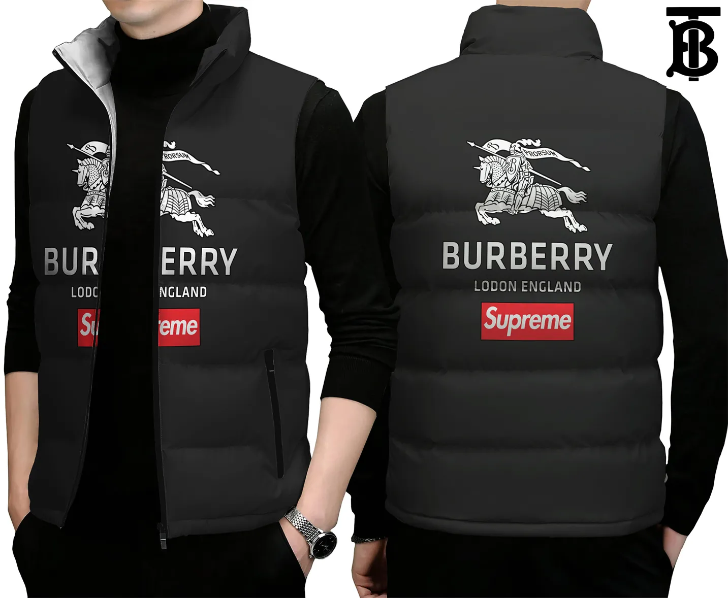 Burberry Premium Sleeveless Puffer Jacket For Men Women Luxury Fit