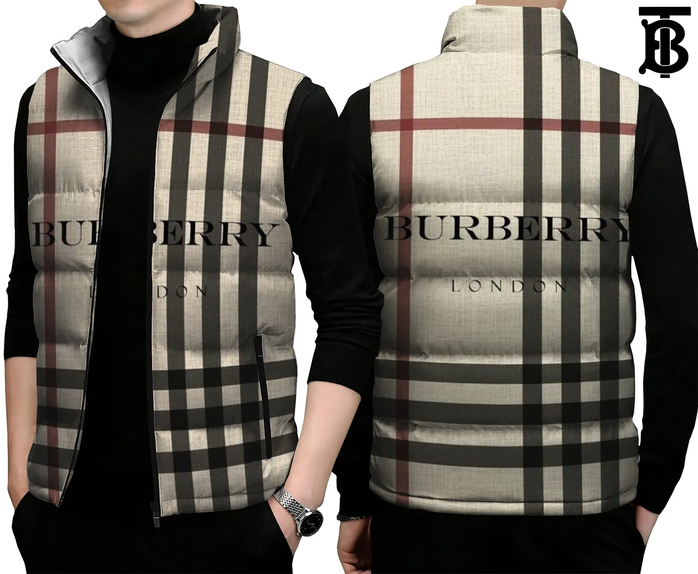 Burberry Premium Sleeveless Puffer Jacket For Men Women Padded Comfort