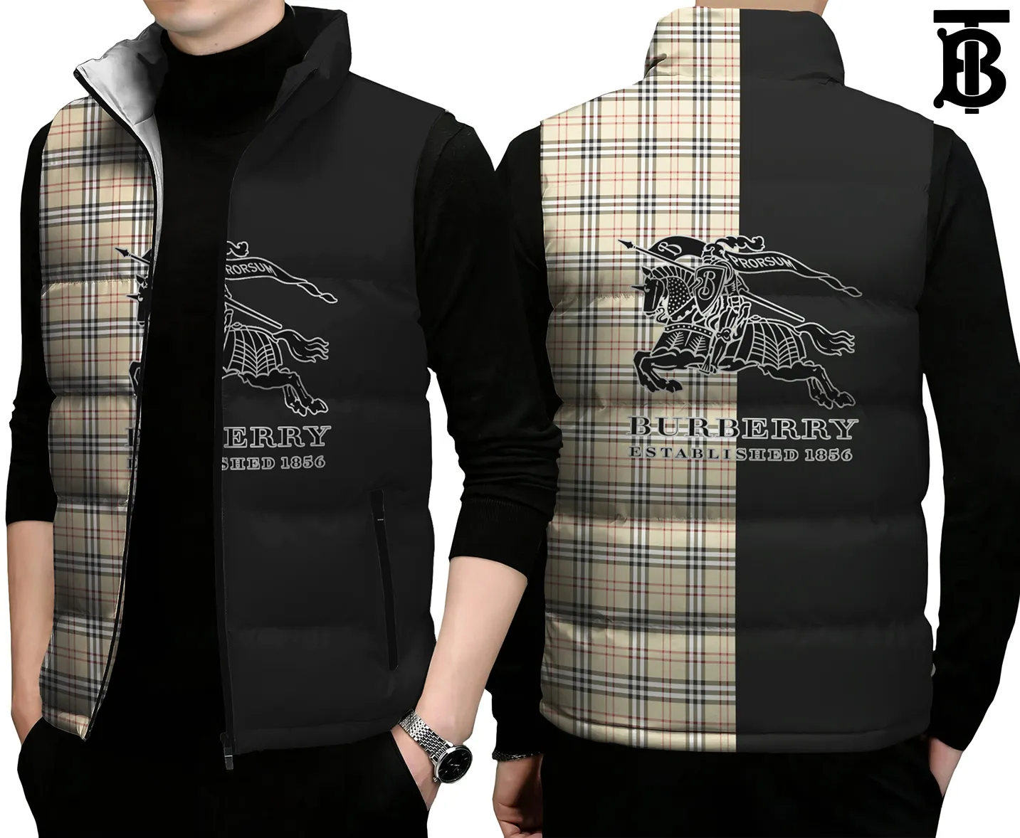 Burberry Premium Sleeveless Puffer Jacket For Men Women Active Series