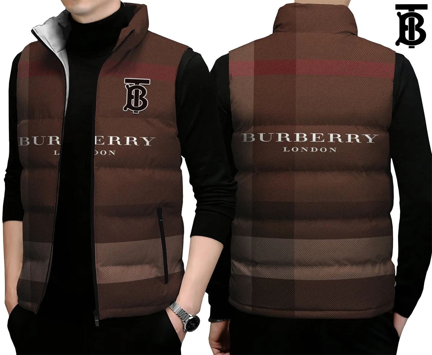 Burberry Luxury Sleeveless Puffer Jacket For Men Women Layered Look