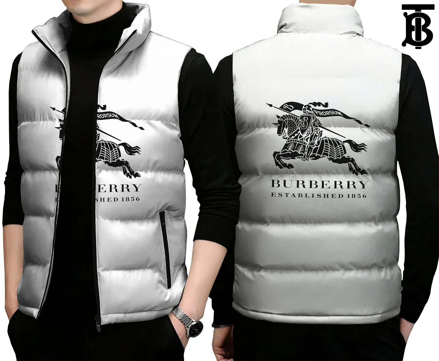 Burberry Premium Sleeveless Puffer Jacket For Men Women Winter Warm