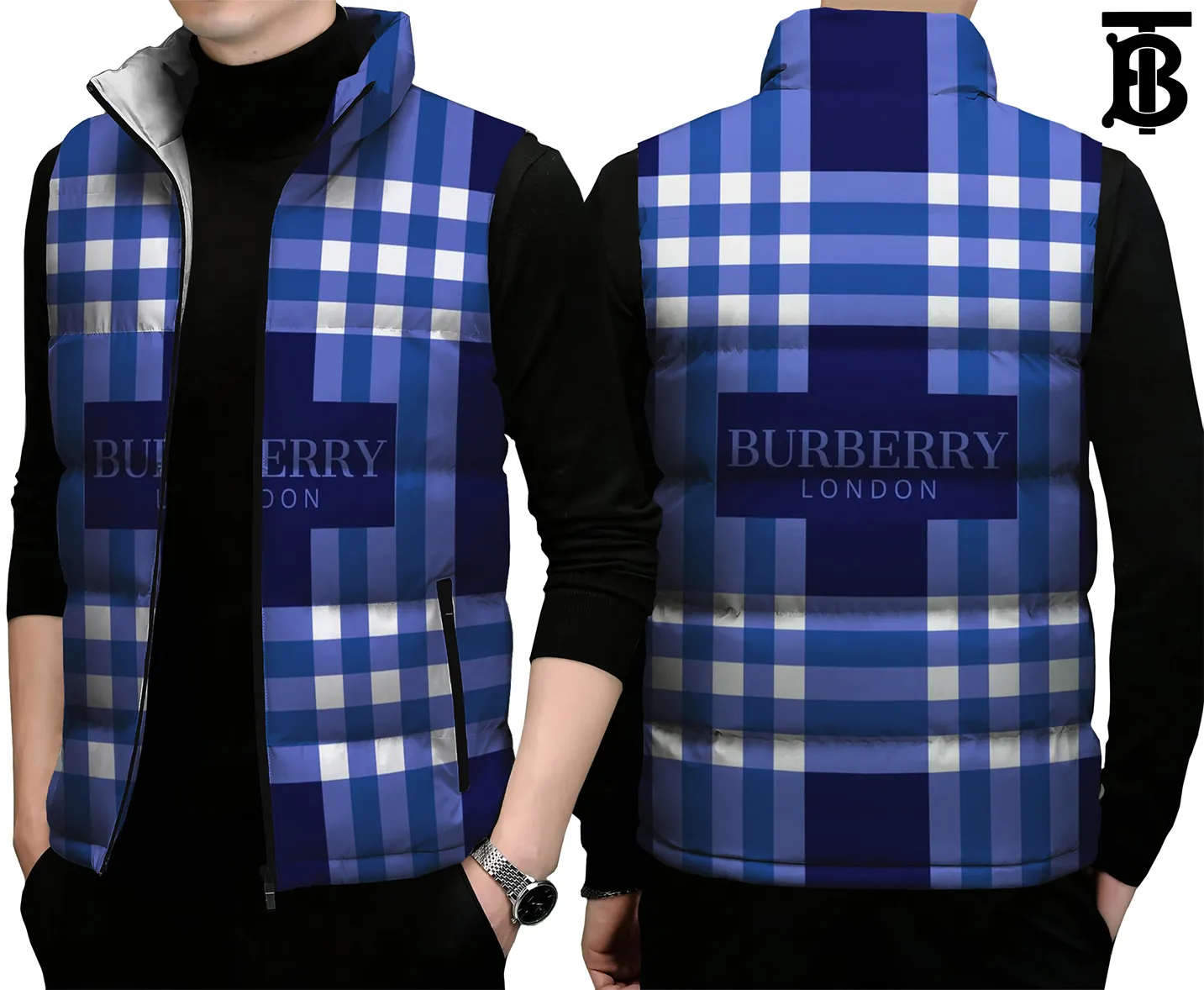 Burberry Premium Sleeveless Puffer Jacket For Men Women Outdoor Fit